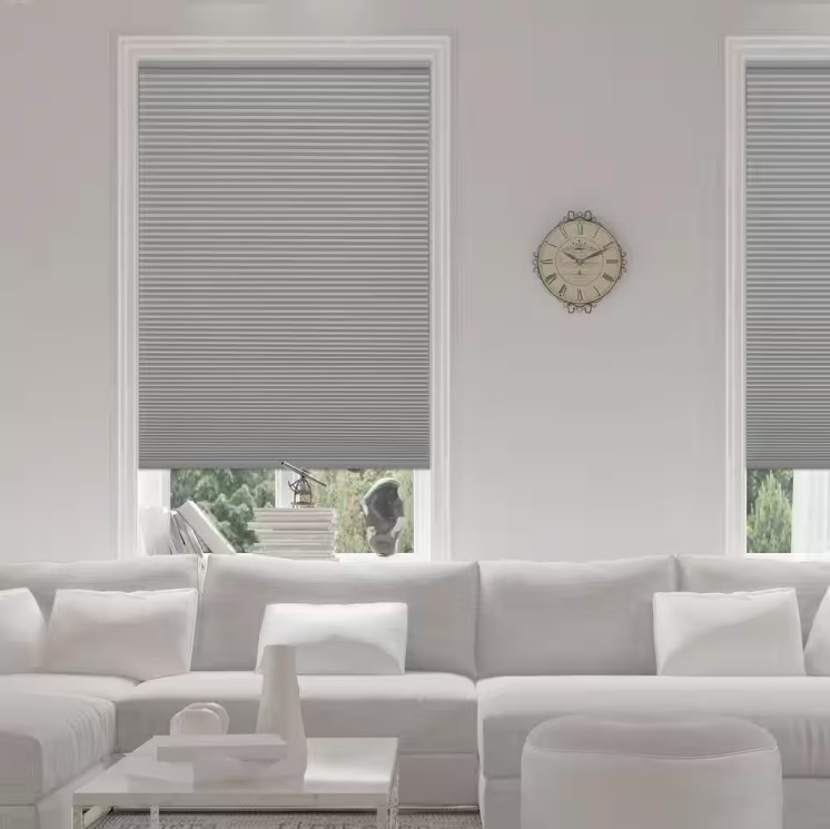 Pewter Cordless Blackout Cellular SHades for Windows – 34 in. W x 48 in. L