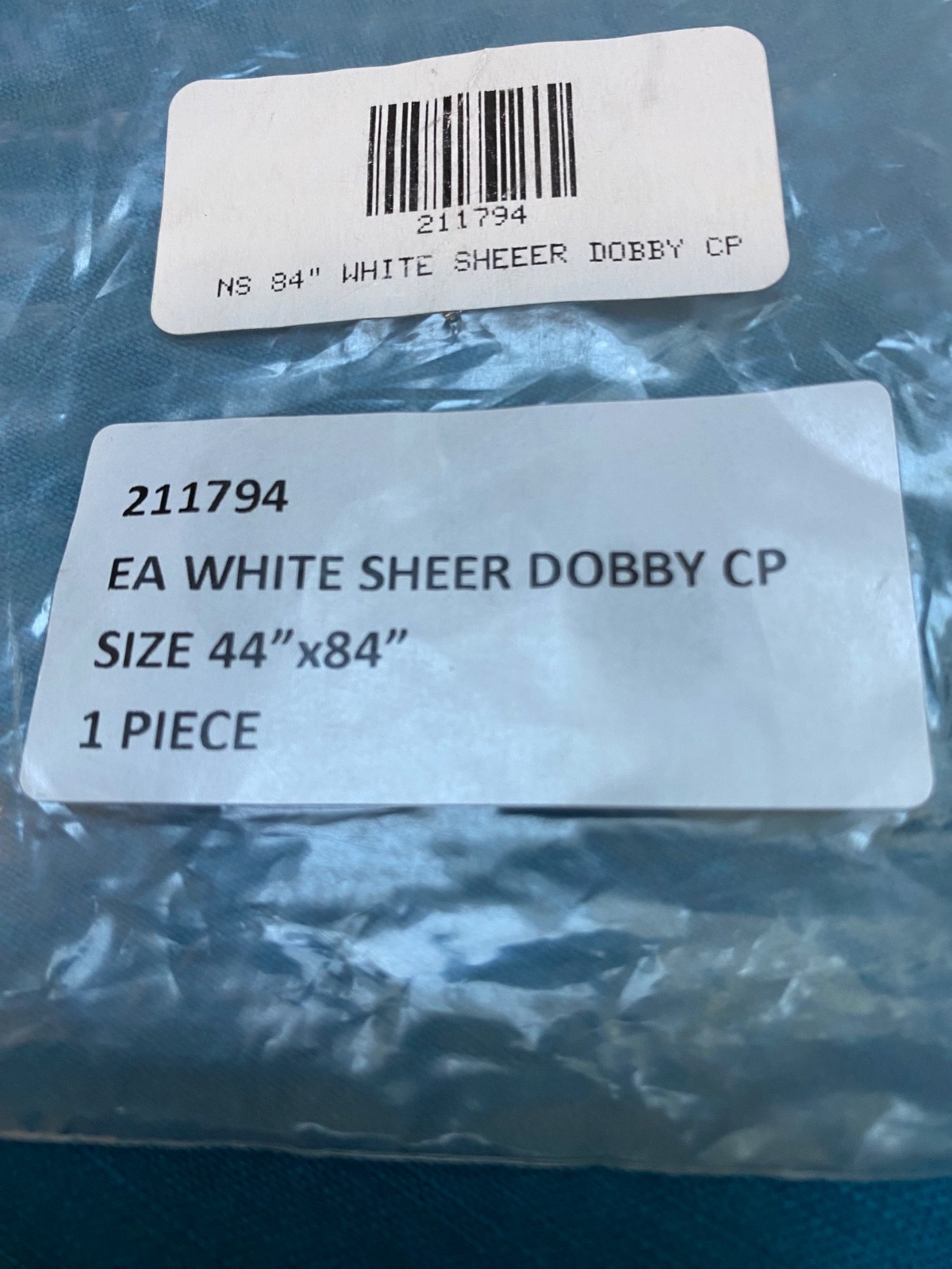 Crate & Barrel White Sheer Dobby Curtain Panel 44×84 100% Cotton NEW Kids