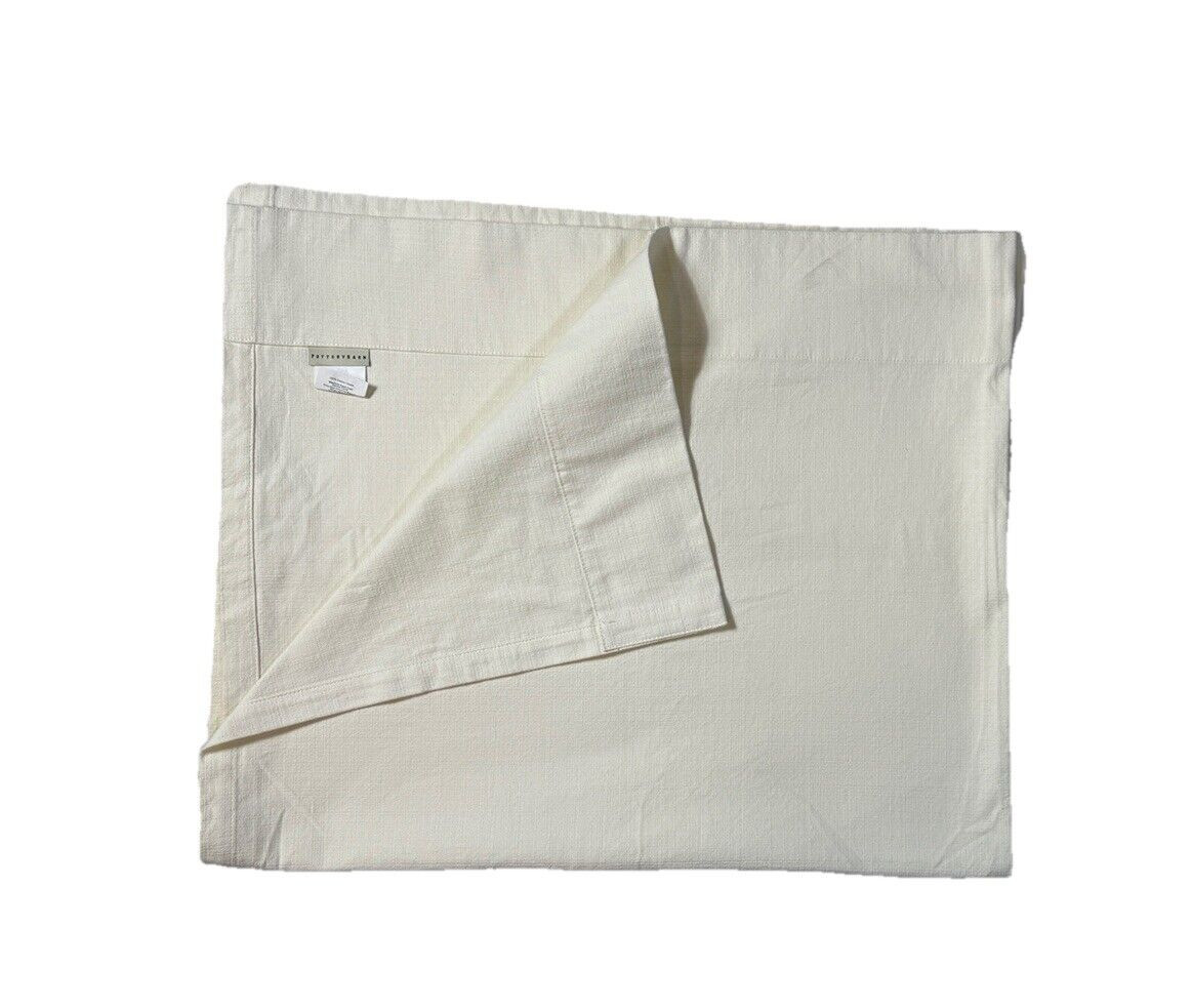 Pottery Barn Curtain Panel 1 Single Drape 84″ Long Off-White Ivory Cotton Rod
