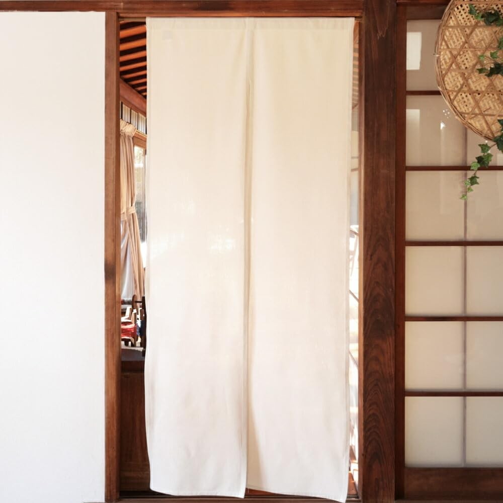 Noren Plain Cotton Blend Simple Natural Width 72 x Length 170cm Long Length Ivor