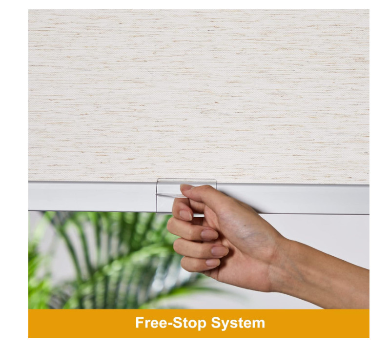 Persilux Free-Stop Cordless Roller Shades Blackout 32 x 72 Grey