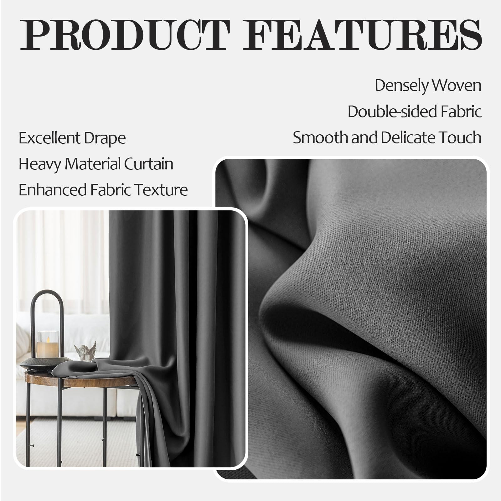 Extra Tall Curtains, for Ceiling Track or Rod with Hooks Adaptable to Various…