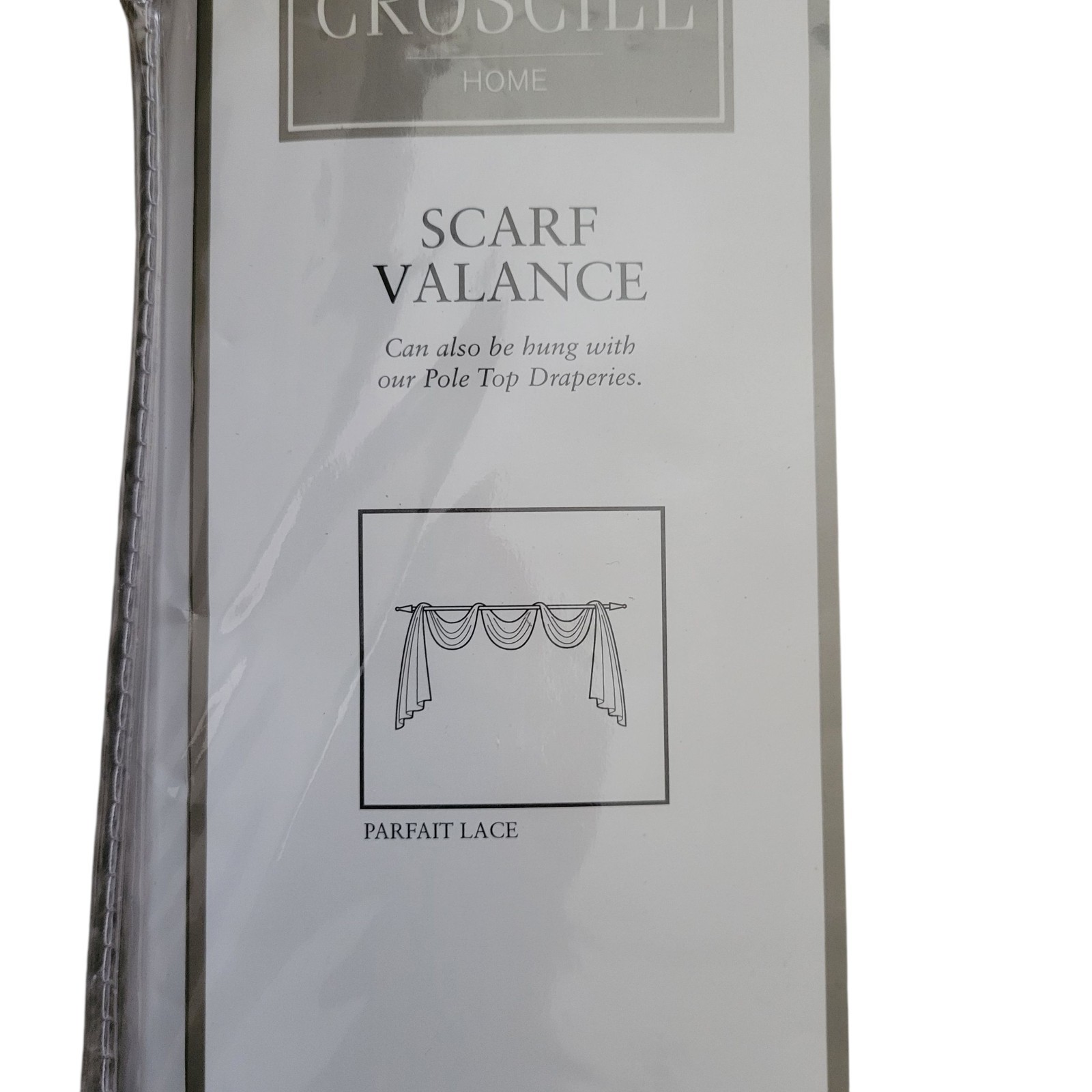 Croscill Home Scarf Valance Parfait Lace Linen 42″ X 216″ New