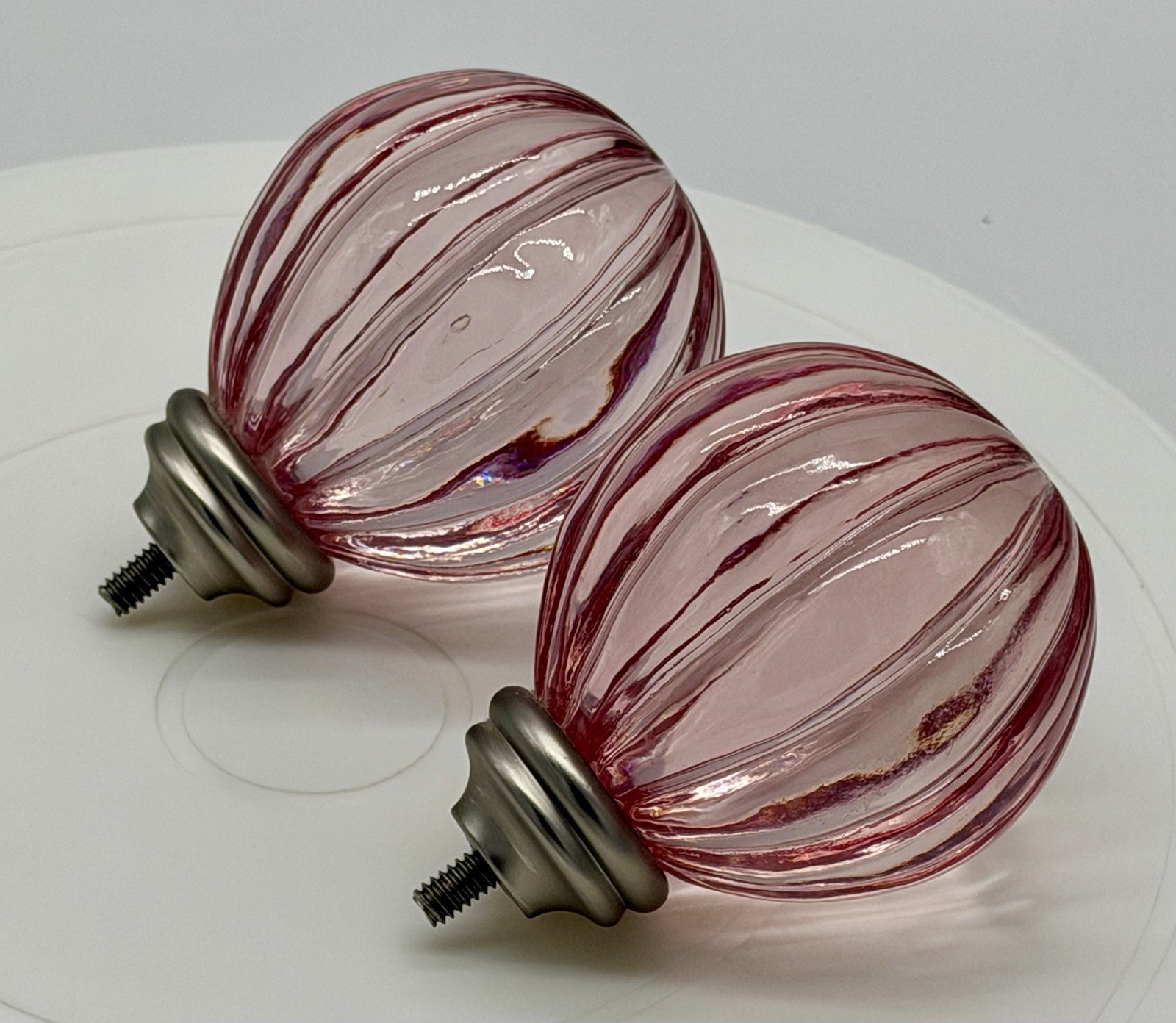 Pottery Barn Girly Pink Jewel Curtain Rod Finials Room Decor – Set Of 2