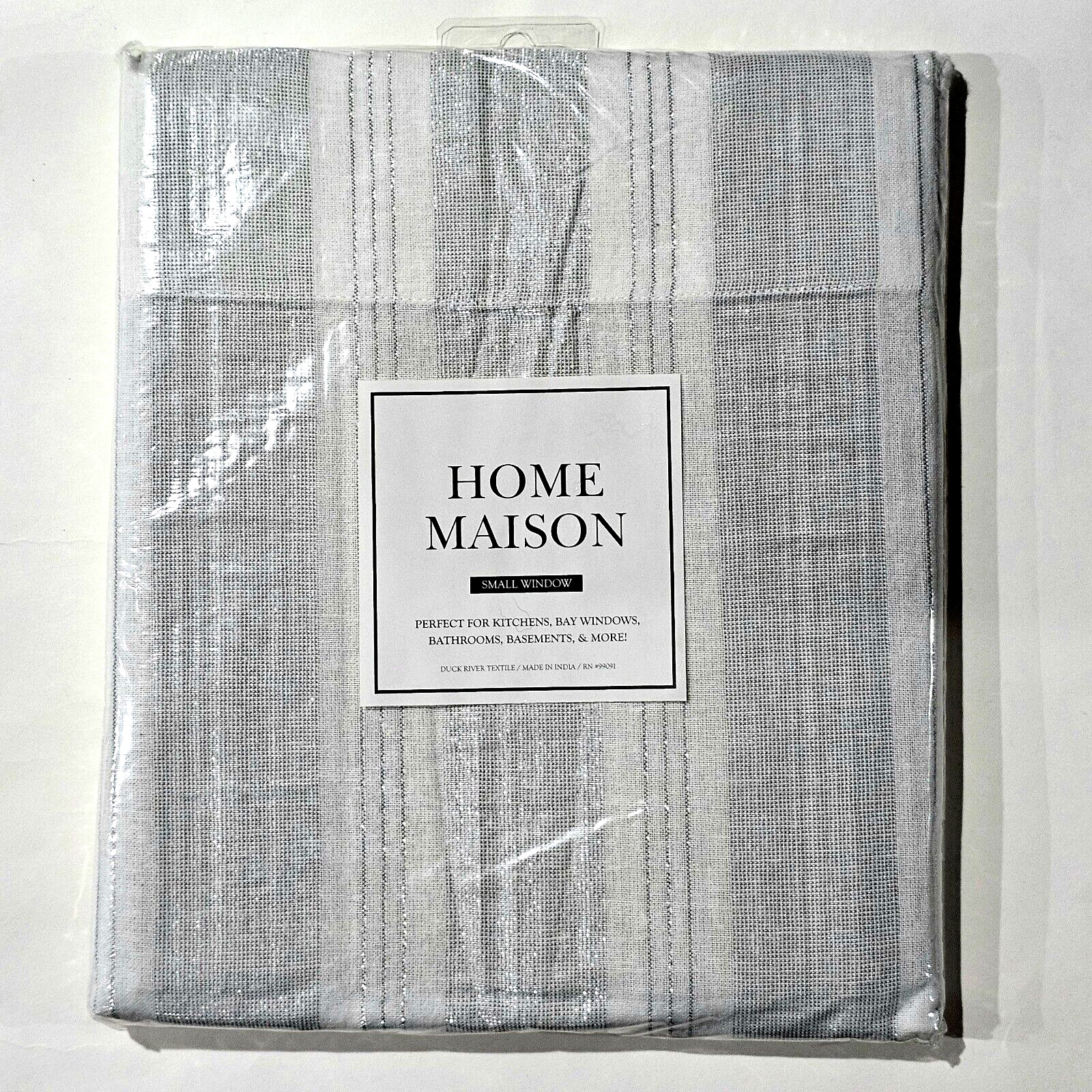 Home Maison Small Window Duck River Textile Phoebe White Silver 3 piece tier set