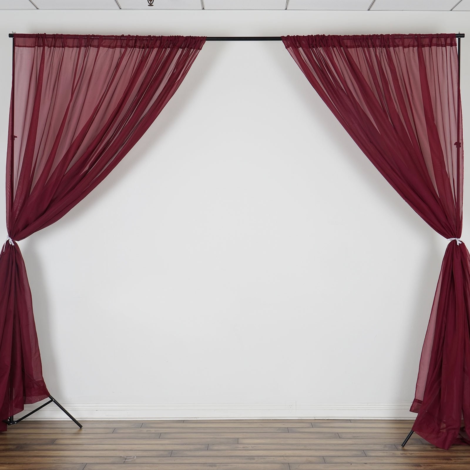 Burgundy 10 x 10 ft Voile BACKDROP CURTAINS 2 Panels 5×10 ft Party Decorations