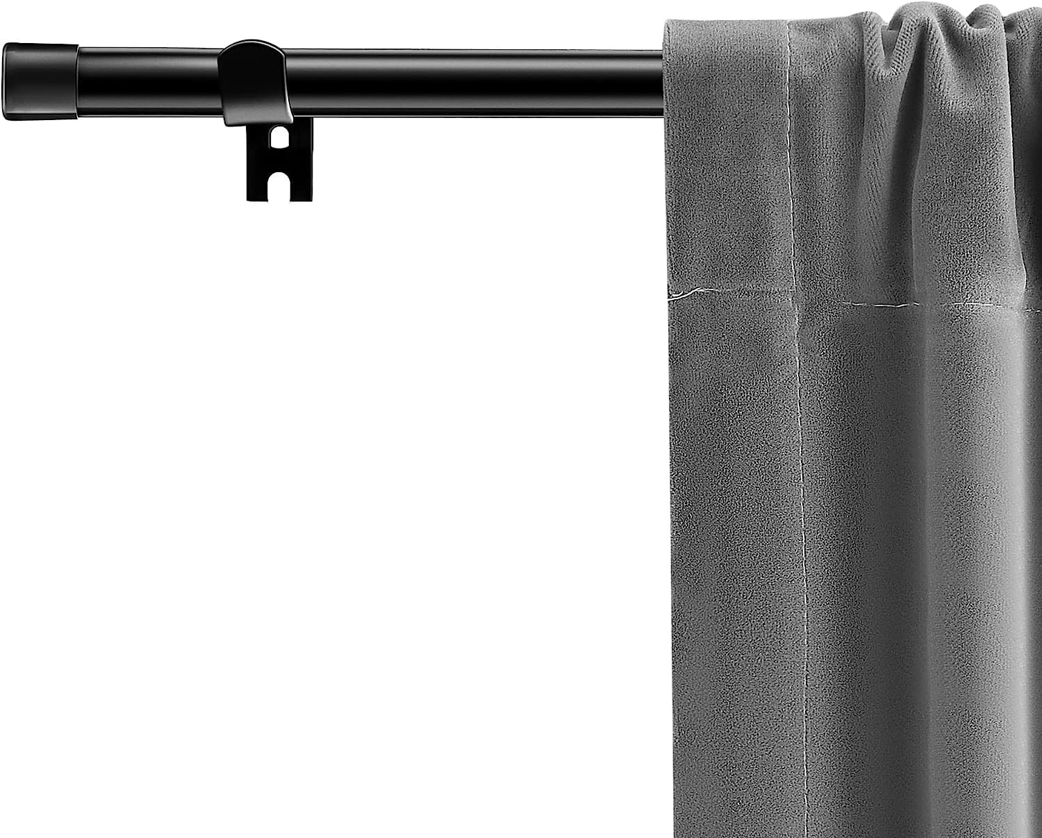 Black 5/8 Inch 2 Pack 3088 In Small Stainless Steel Window Curtain Rods Set