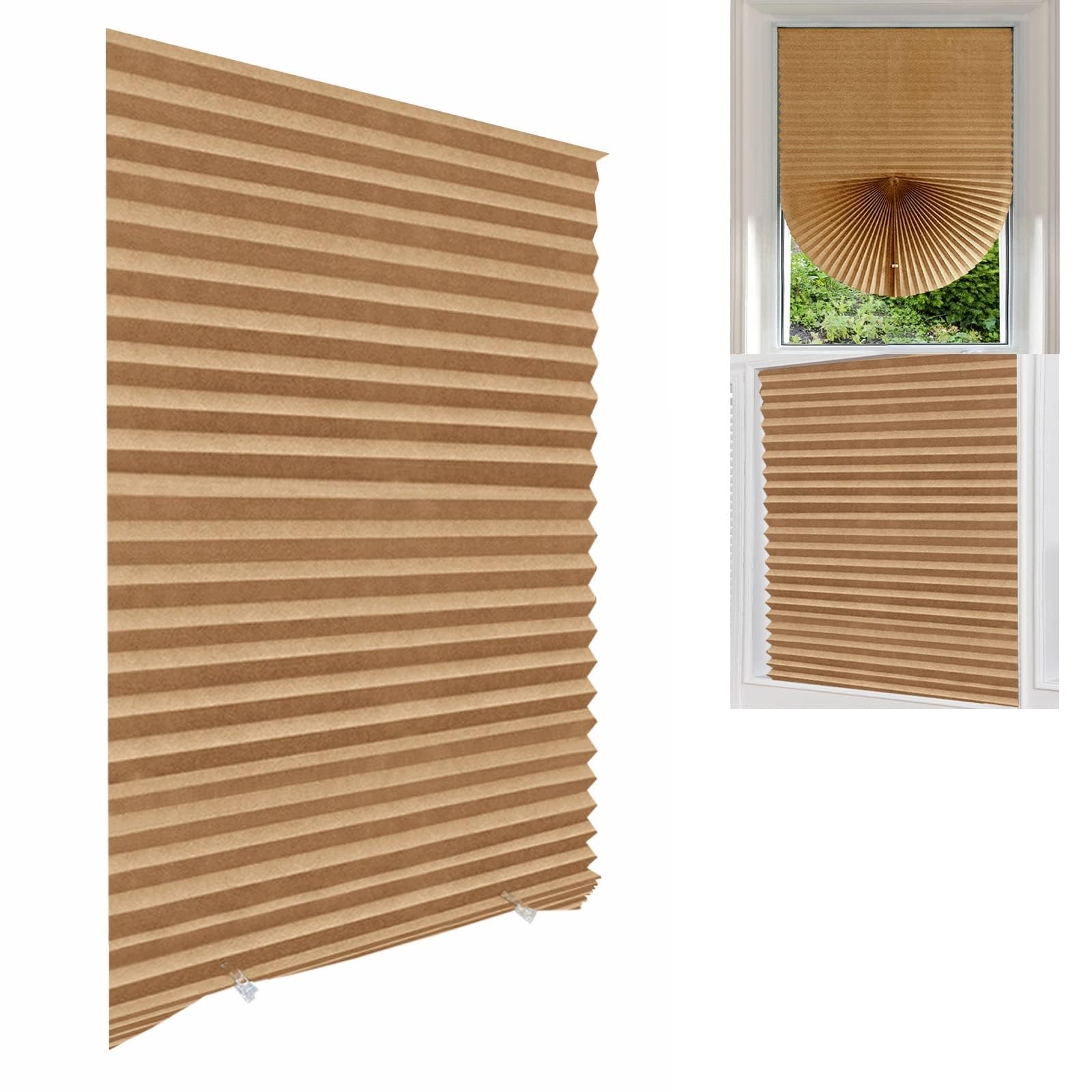 Cordless Blackout Blinds No Drill Stick on Windows Temporary Shades