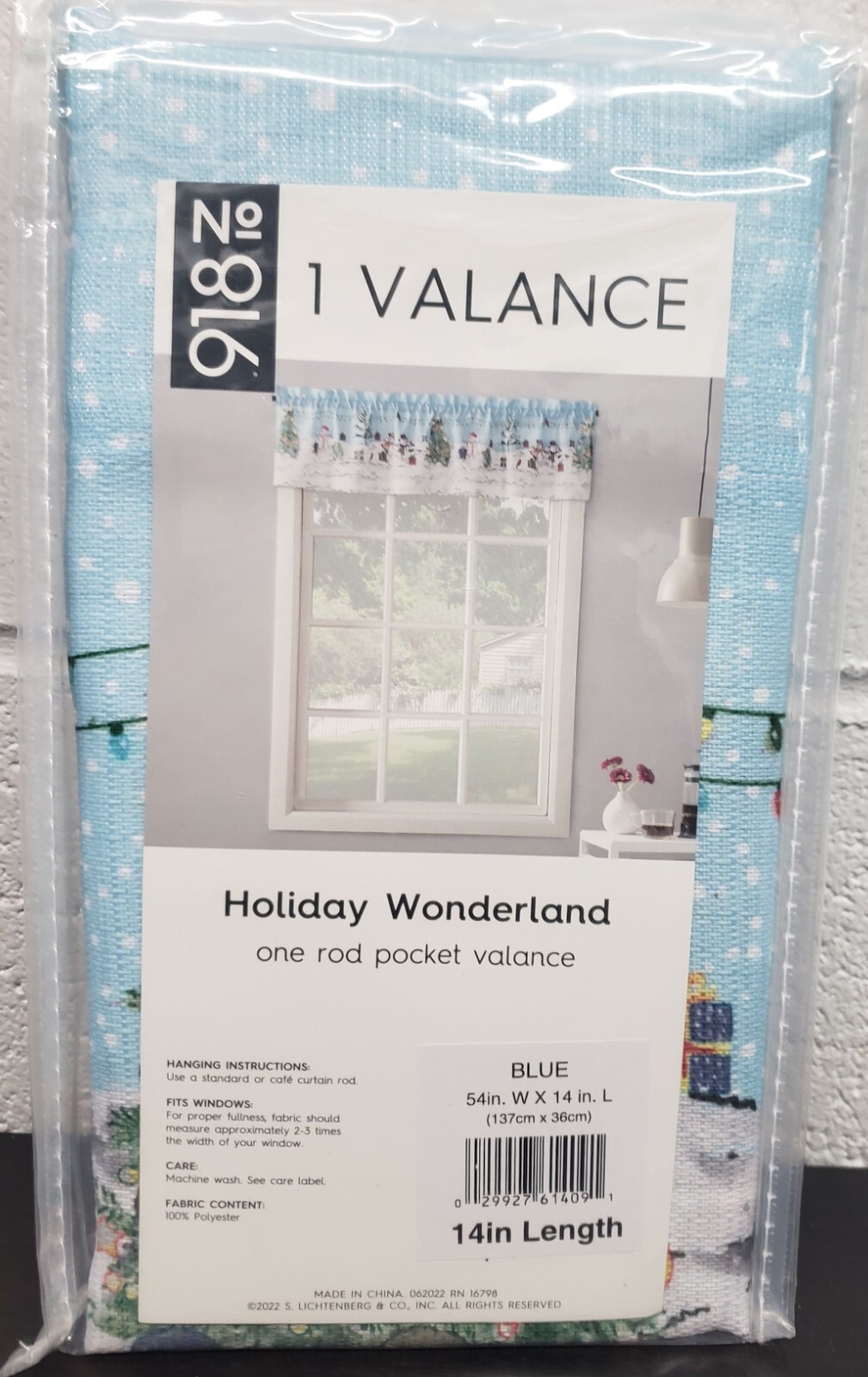 1 Fabric Printed Kitchen Valance(54×14″)CHRISTMAS,SNOWMEN,HOLIDAY WONDERLAND,Lic