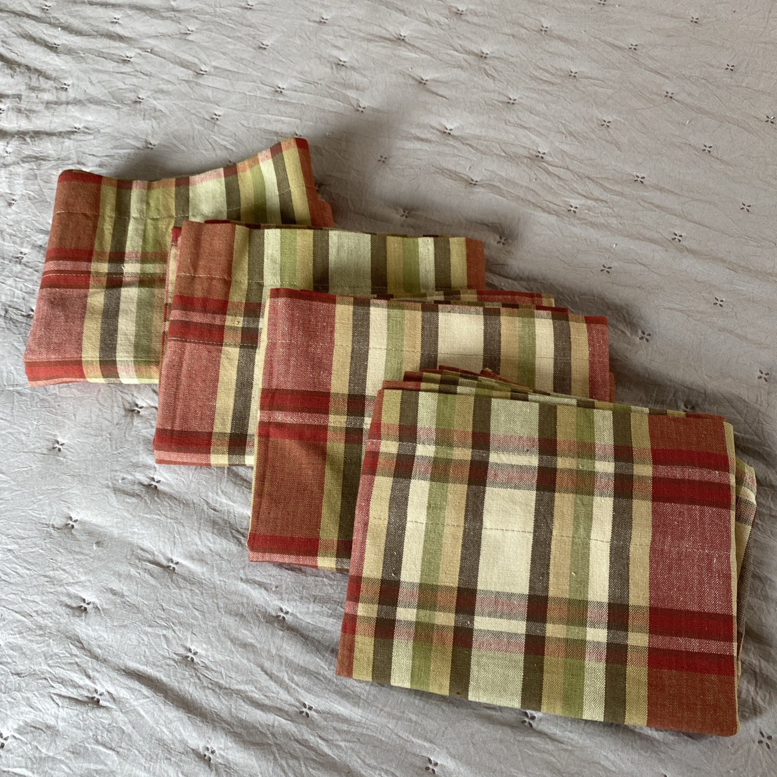 Park Designs Plaid Valance Country Primitive 14”x72” Yellow/brown/green/red
