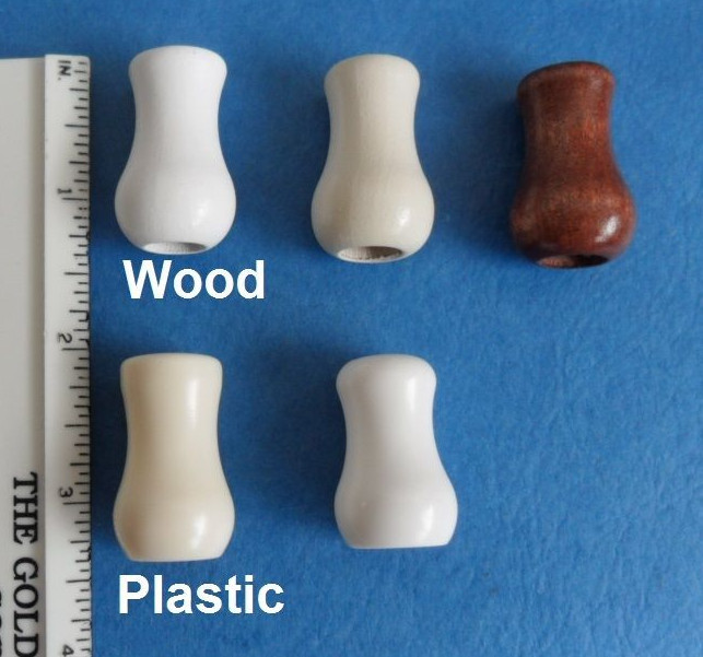 Cord Wood Plastic Tassel Drops Pull End For Blinds Shades White Alabaster Cherry