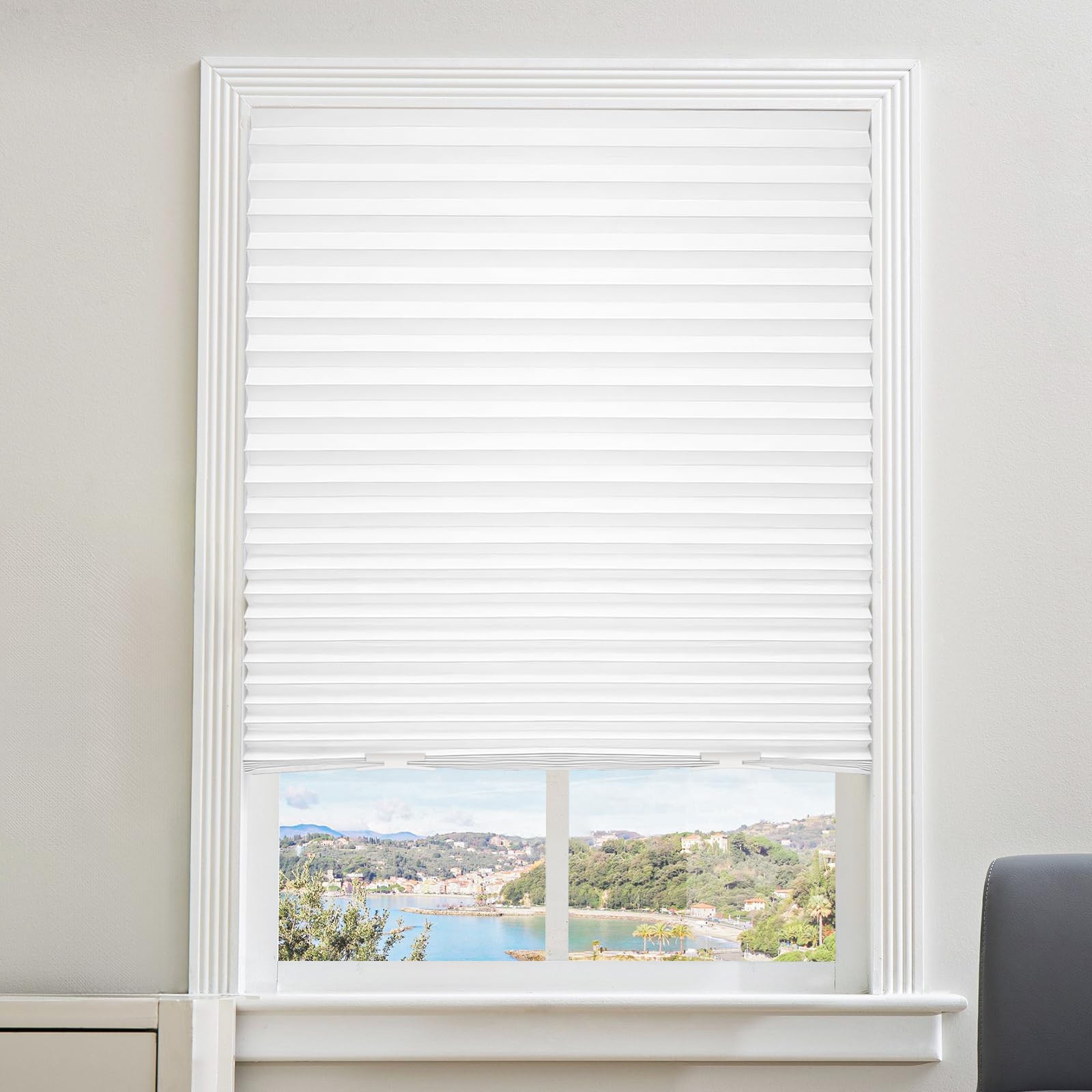 6 Packs Cordless Pleated Light Filtering Fabric Shade 36 in x 72 in Easy to Cut