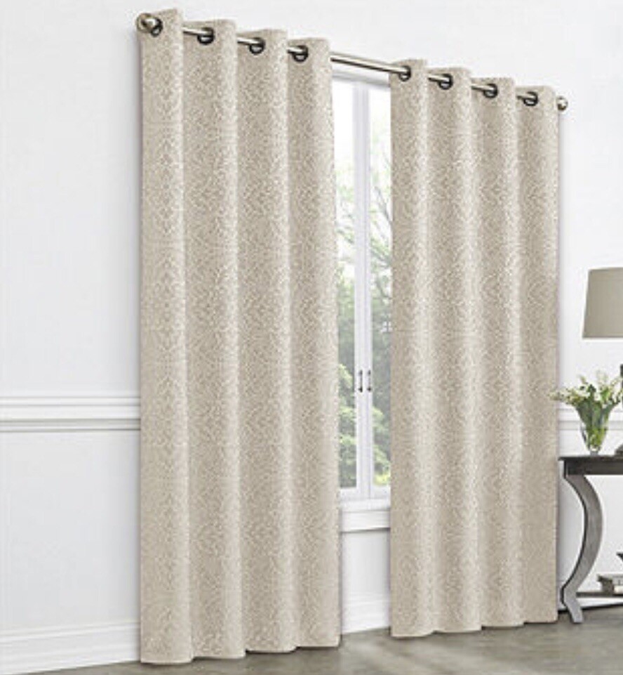 JCP HOME PLAZA TAPESTRY GROMMET CURTAIN PANEL TURTLE DOVE 50″ W X 63″ L NEW