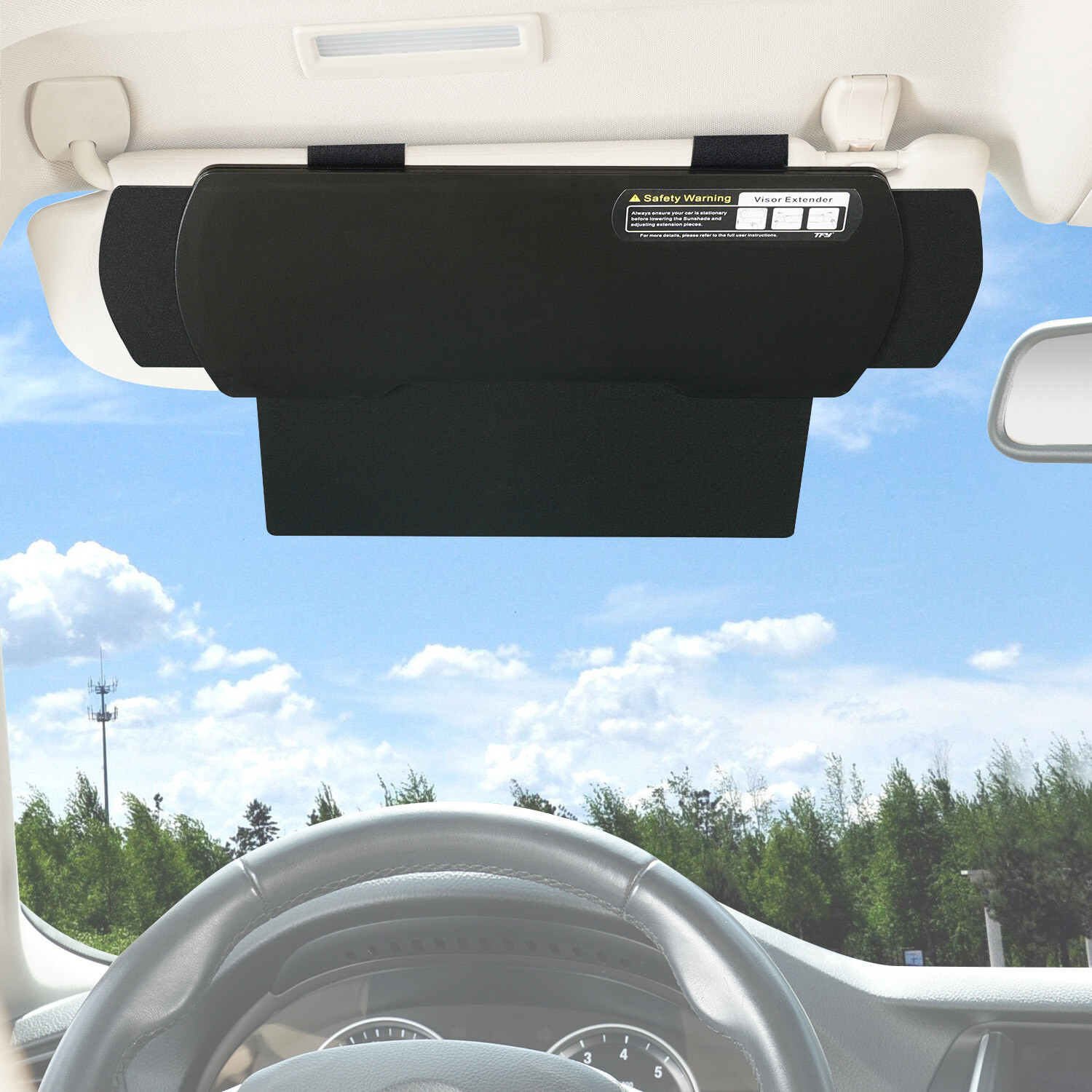 Car Visor Extender Visor Extender Window Sunshade and UV Rays Blocker – gray