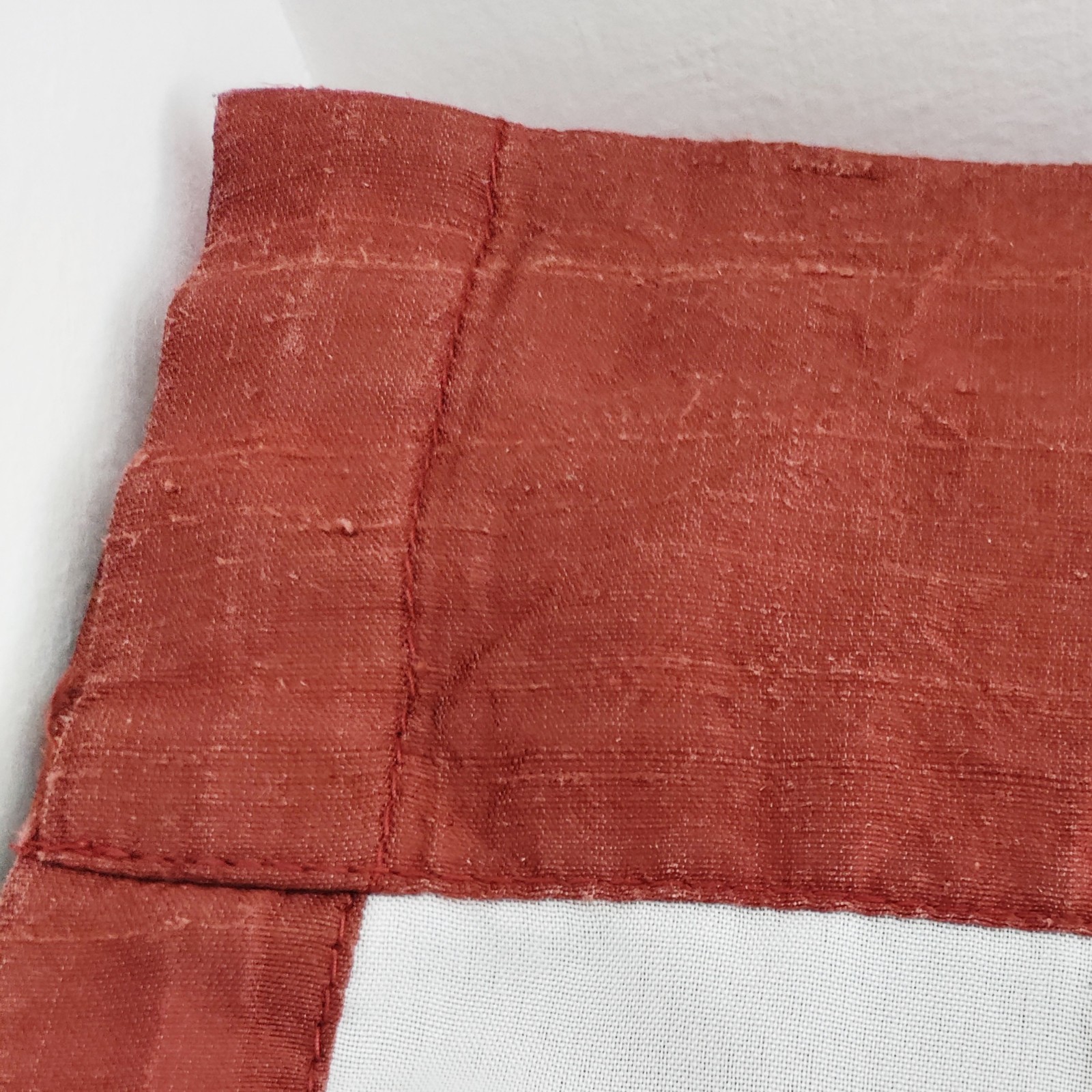Oxblood Red 100% Silk Drapery Panel 40×78 Lined Rod Pocket Curtain Vintage 1990s
