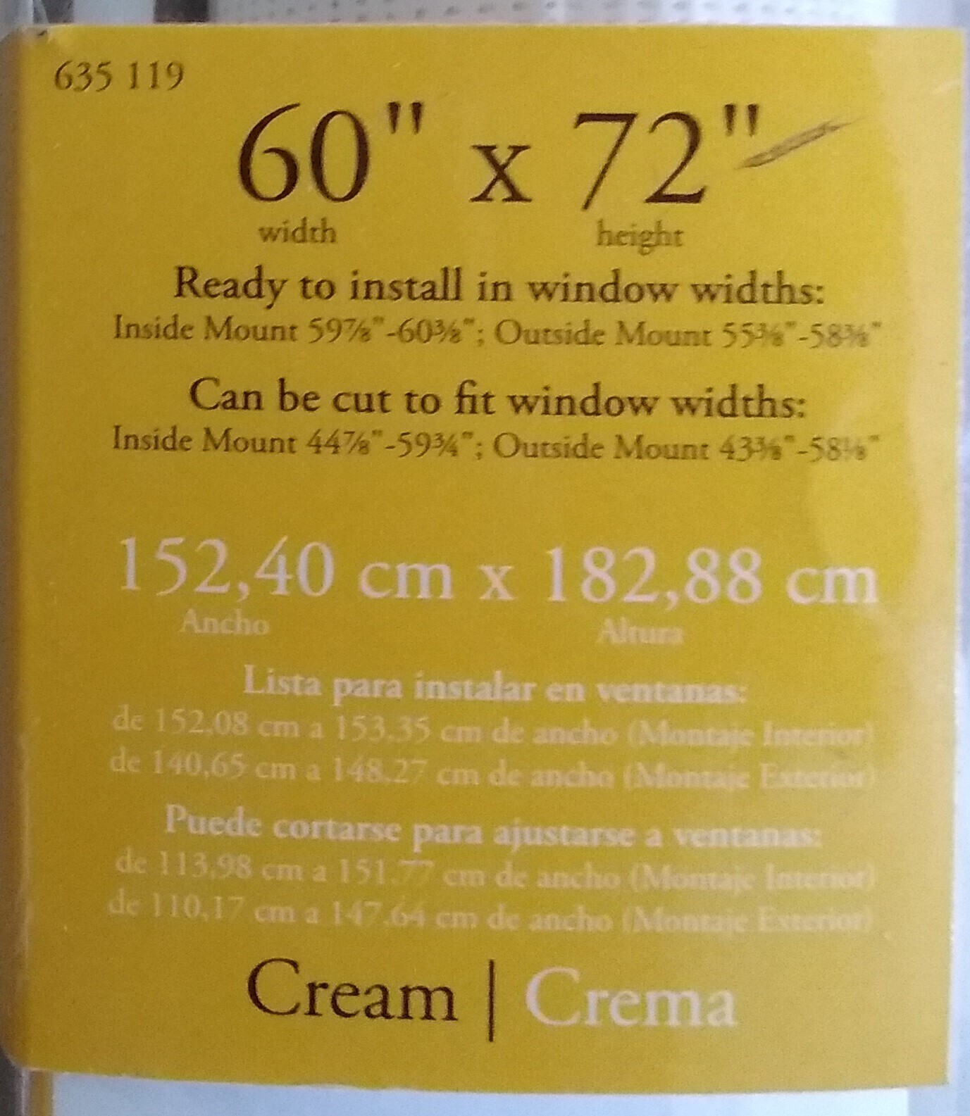 Roller Shade Solar Designview Cut to Fit Window Treatment  60″W x 72″H