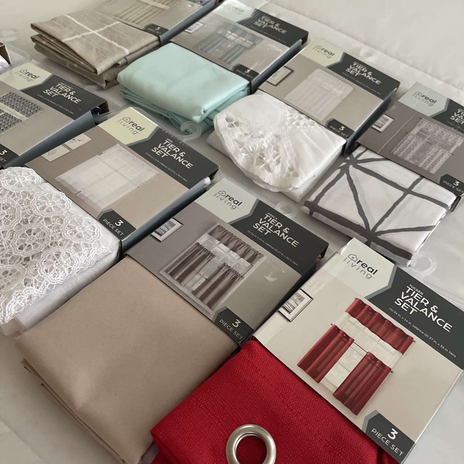 Real Living Tier & Valance Set / Varieties Of Different Colors & Design You Pick