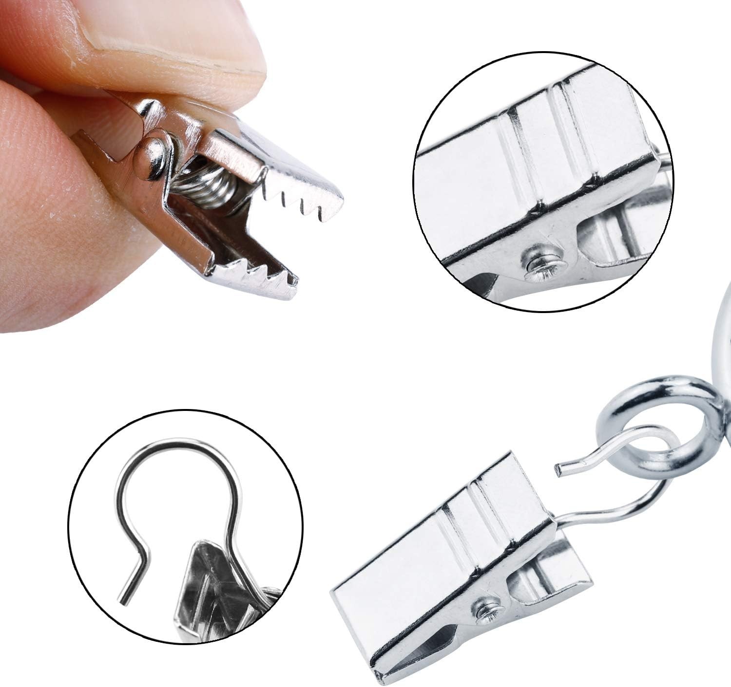 120 Pack Heavy-Duty Hook Clip Set Metal Curtain Clips for Curtain Photos Home…