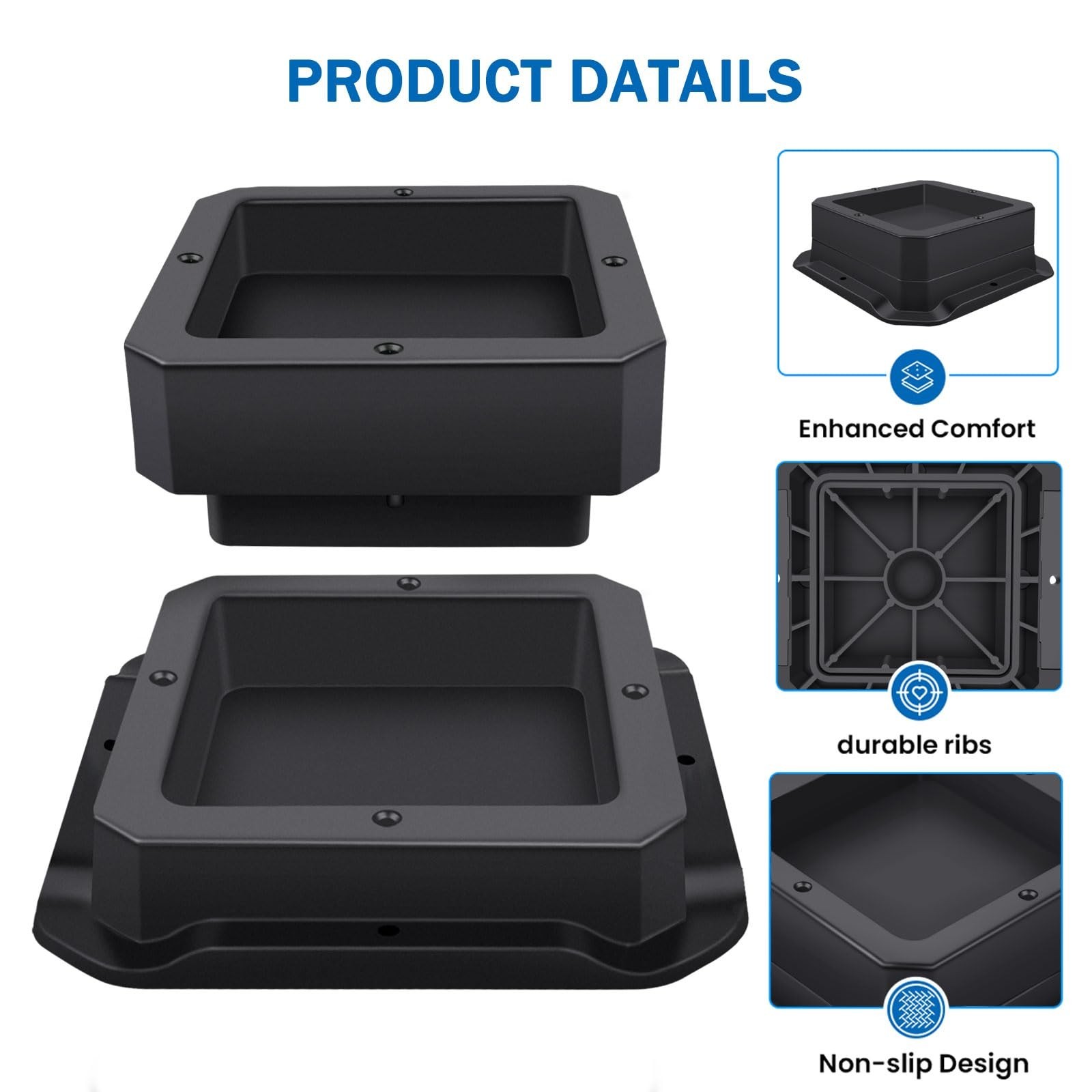 ANNKUT Furniture Risers 1 Inch，Bed Risers Heavy Duty，Desk Risers f
