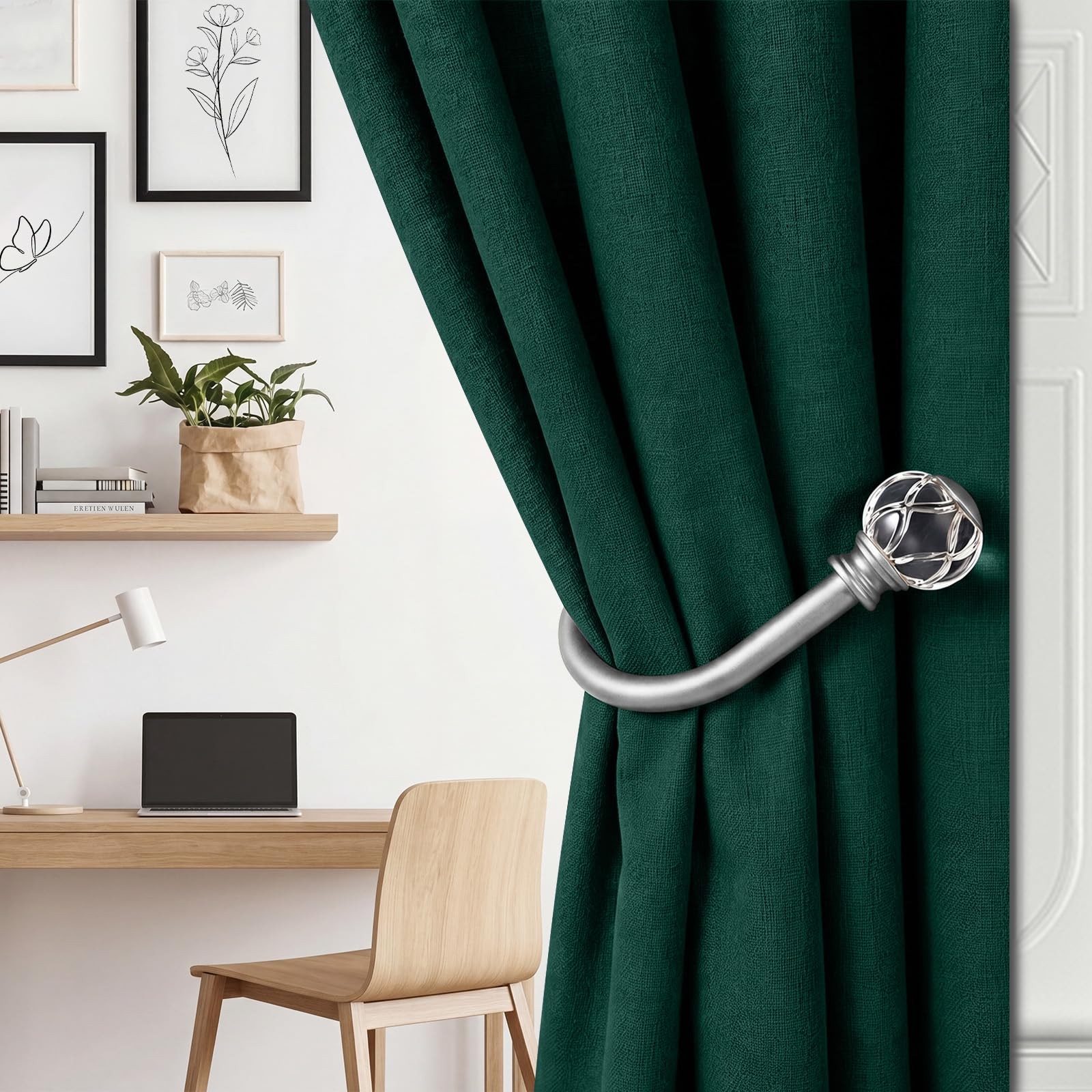 Curtain Holdbacks 2pcs, Silver Curtain Tiebacks Wall Mounted Window Curtains …