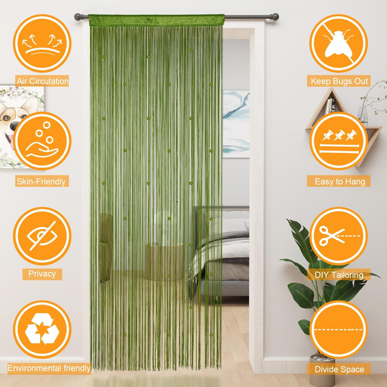 Beaded Curtain Beaded Curtains for Doorways Crystals Suitable for Interior Decor