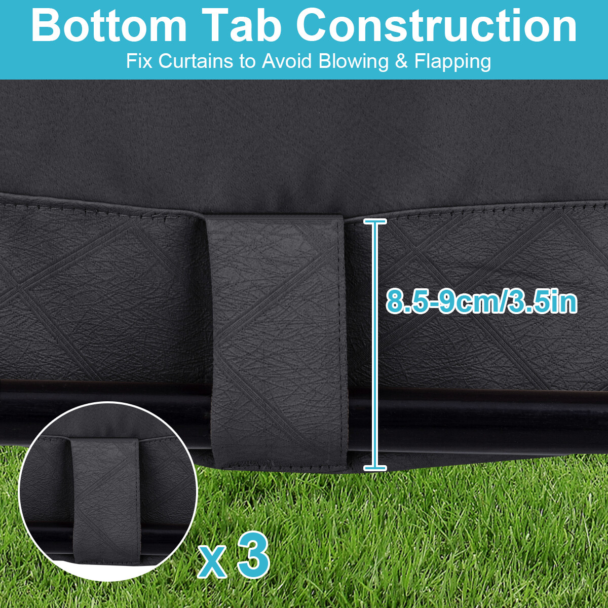 2024 New Waterproof Outdoor Curtains Patio Thermal Insulated Sun Blocking Drapes