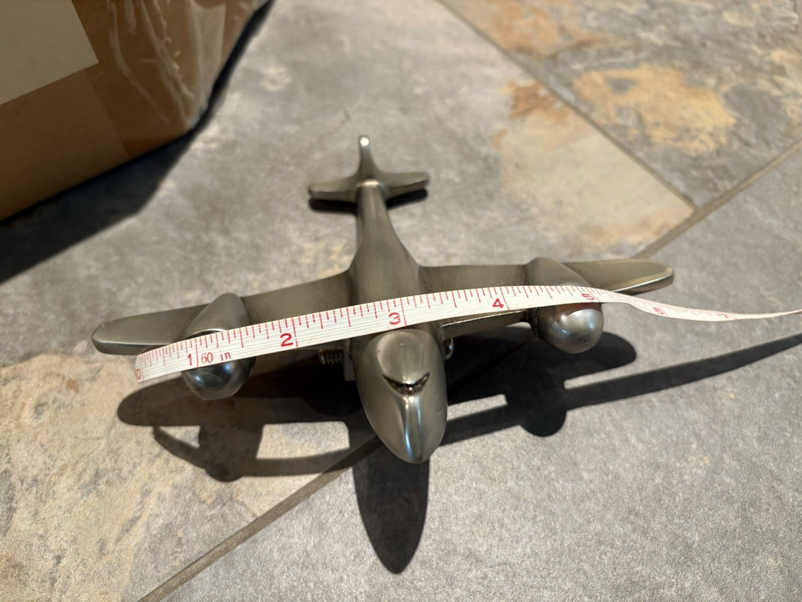Pottery Barn Kids Nickel Polished Aluminum Retro Airplane Finials 1 set of 2