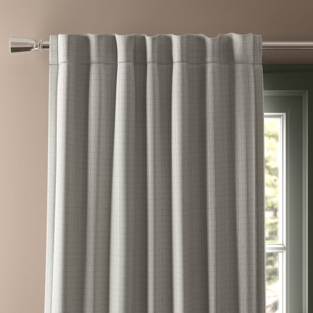 out Textured Plaid Curtain Panel – Threshold