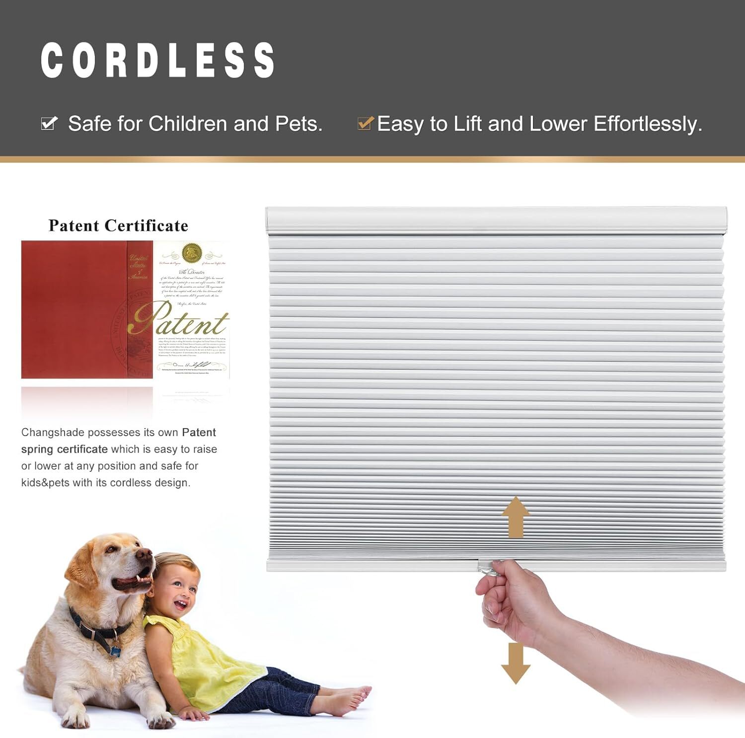 CUSTOM Blackout Honeycomb Blinds For Window Cordless Cellular Shades-Five Colors