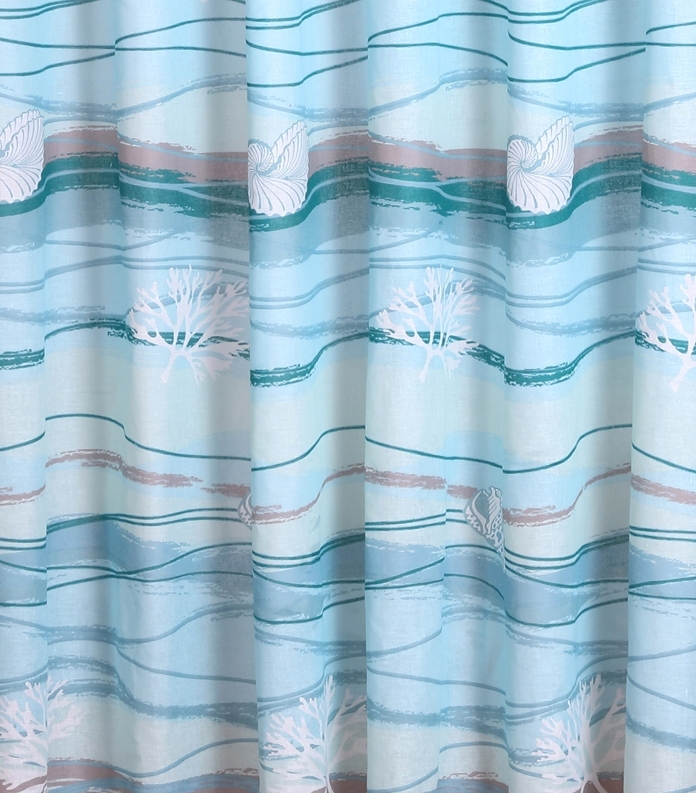 MAUI BLUE WINDOW PANELS : SEA SHELL STARFISH CORAL BEACH HOUSE CURTAIN DRAPES