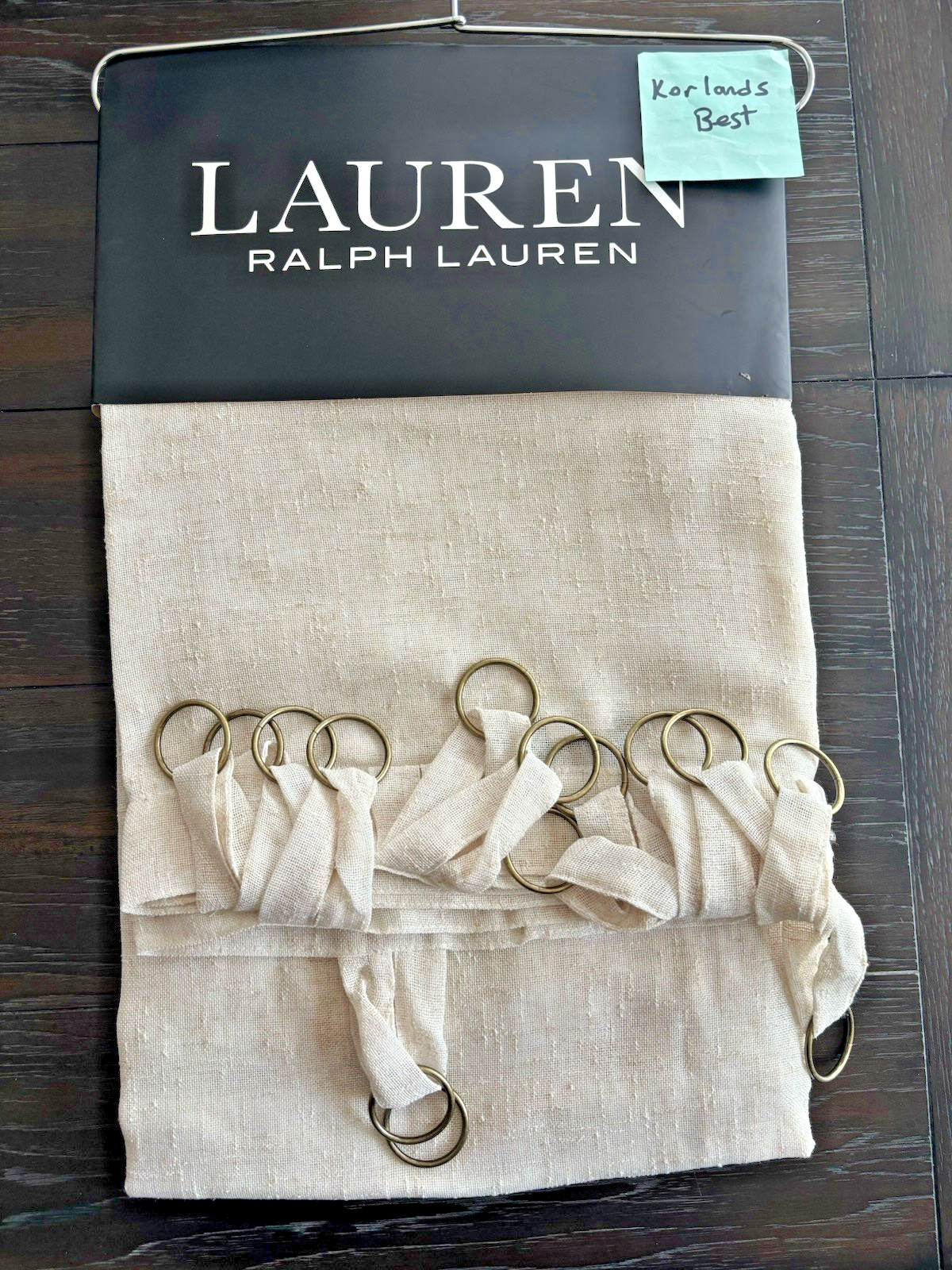 Ralph Lauren 2 Pc Window Curtains Panels 52×96 Beige Top Rings New