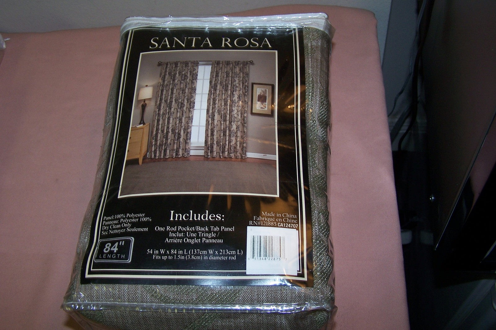 (2) Santa Rosa Window Panels Rod Pocket/Back Tab 54″W x 84″L EACH Wind 1.5″ Rod