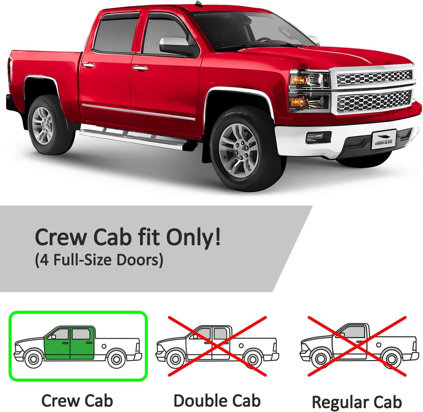 Glass in-Channel Extra Durable Rain Guards For Silverado 14-18 1500/2500/3500