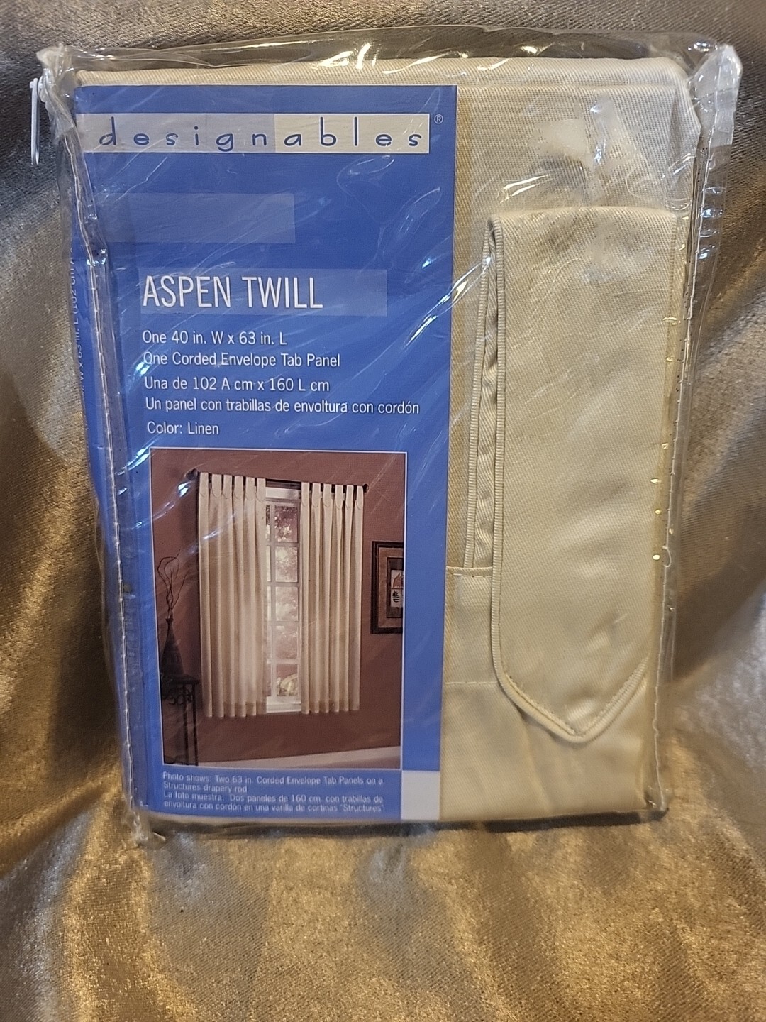 Designables Aspen Twill Corded Envelope Panel Curtain Color Linen 40″X63″