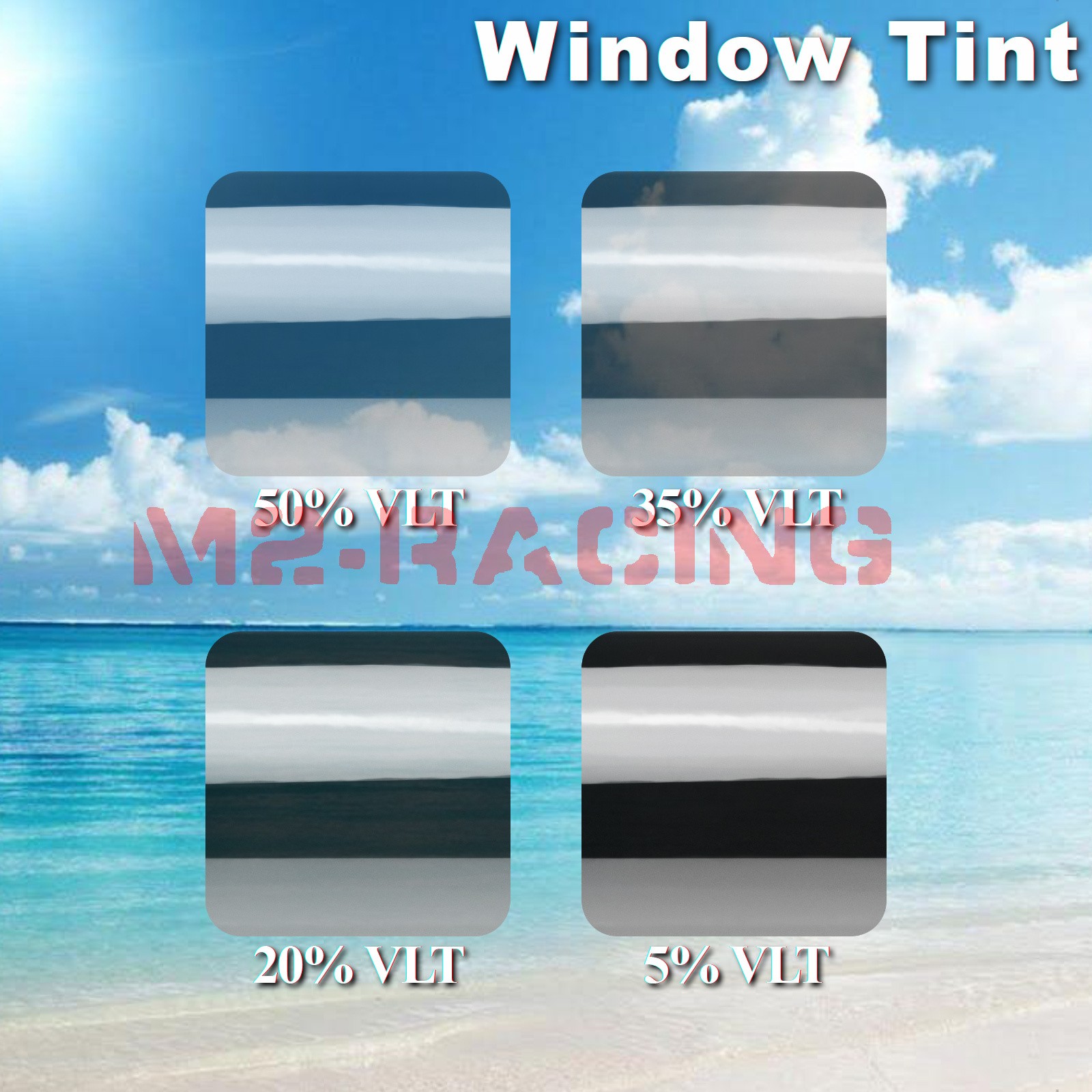 VLT 50% Window Tint Film Charcoal Black Car Glass Office Privacy UV Uncut Roll