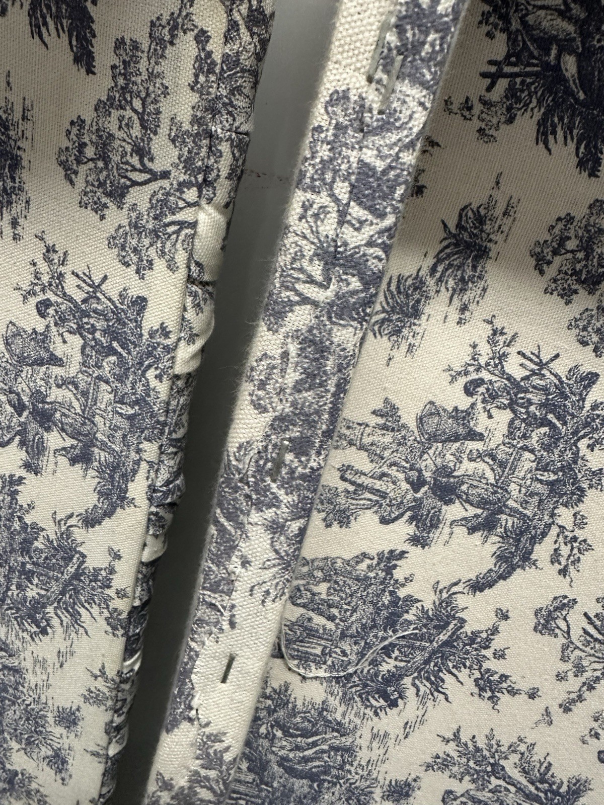 2 Custom Window Treatment Valance Cornices Blue Periwinkle Toile French Country