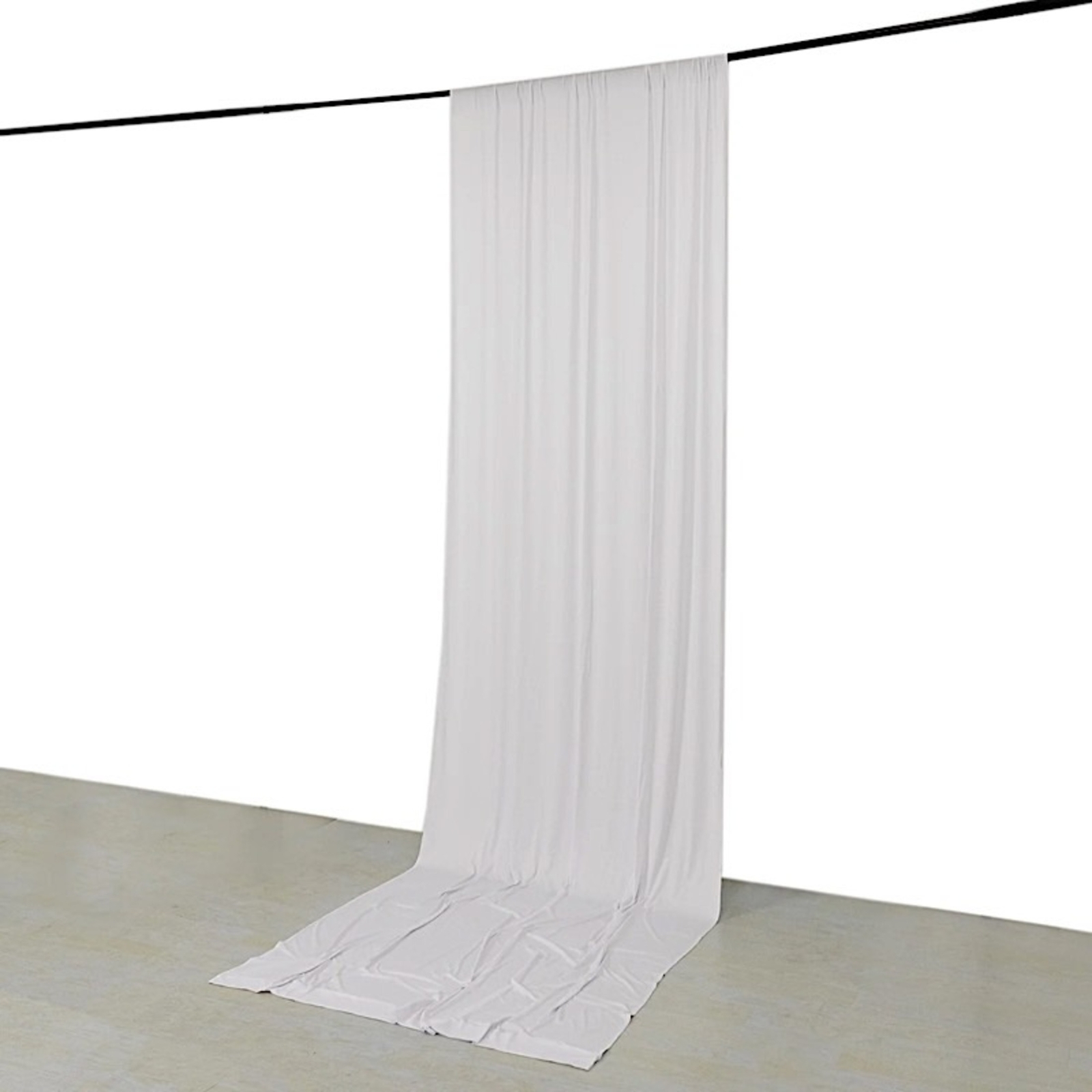 5 ft x 14 ft WHITE 4-Way Stretch Spandex Divider Backdrop Curtain Party Wedding