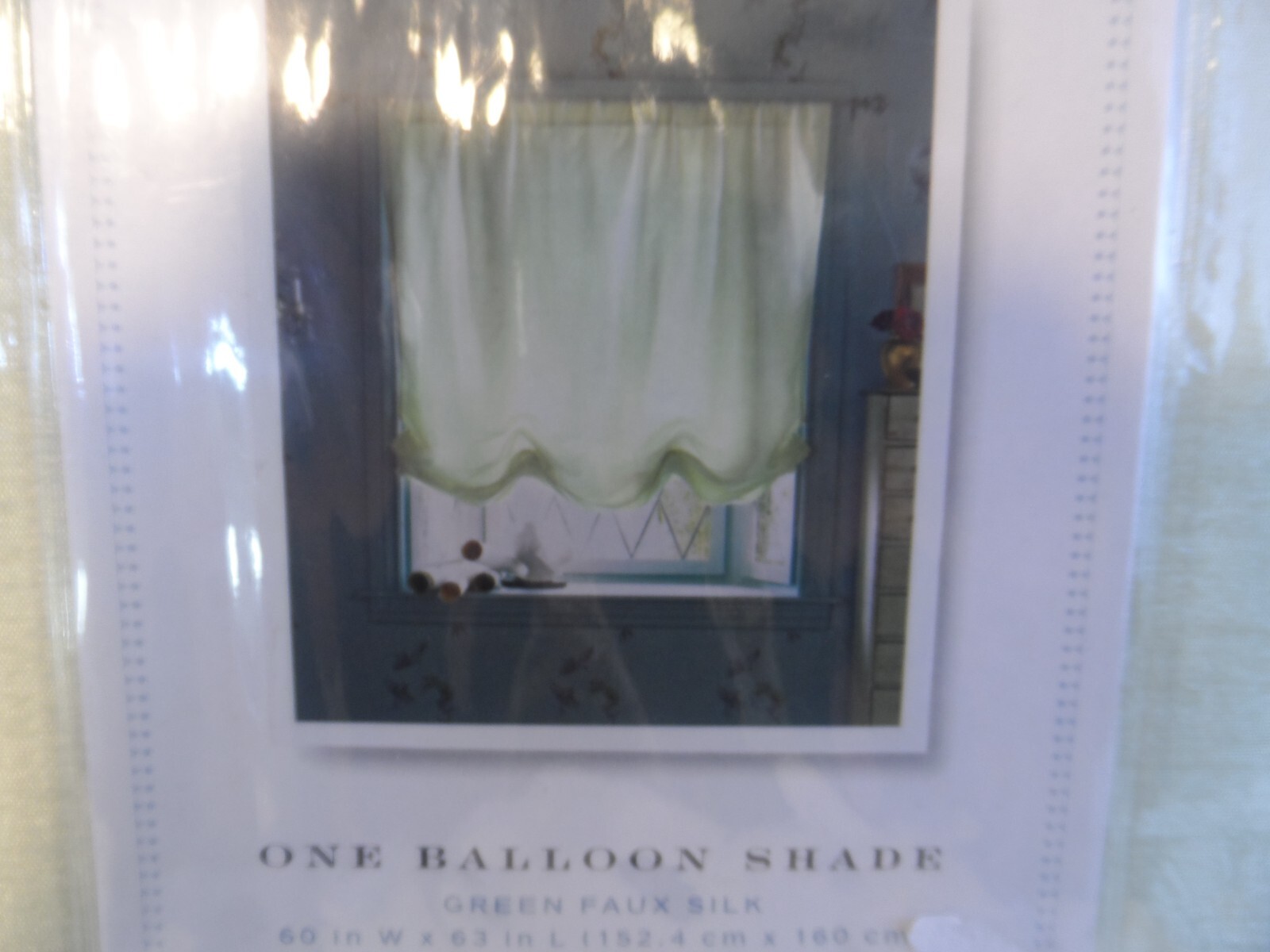 NEW – Simply Shabby Chic Green Faux Silk Balloon Window Shade Curtain 63LX60W