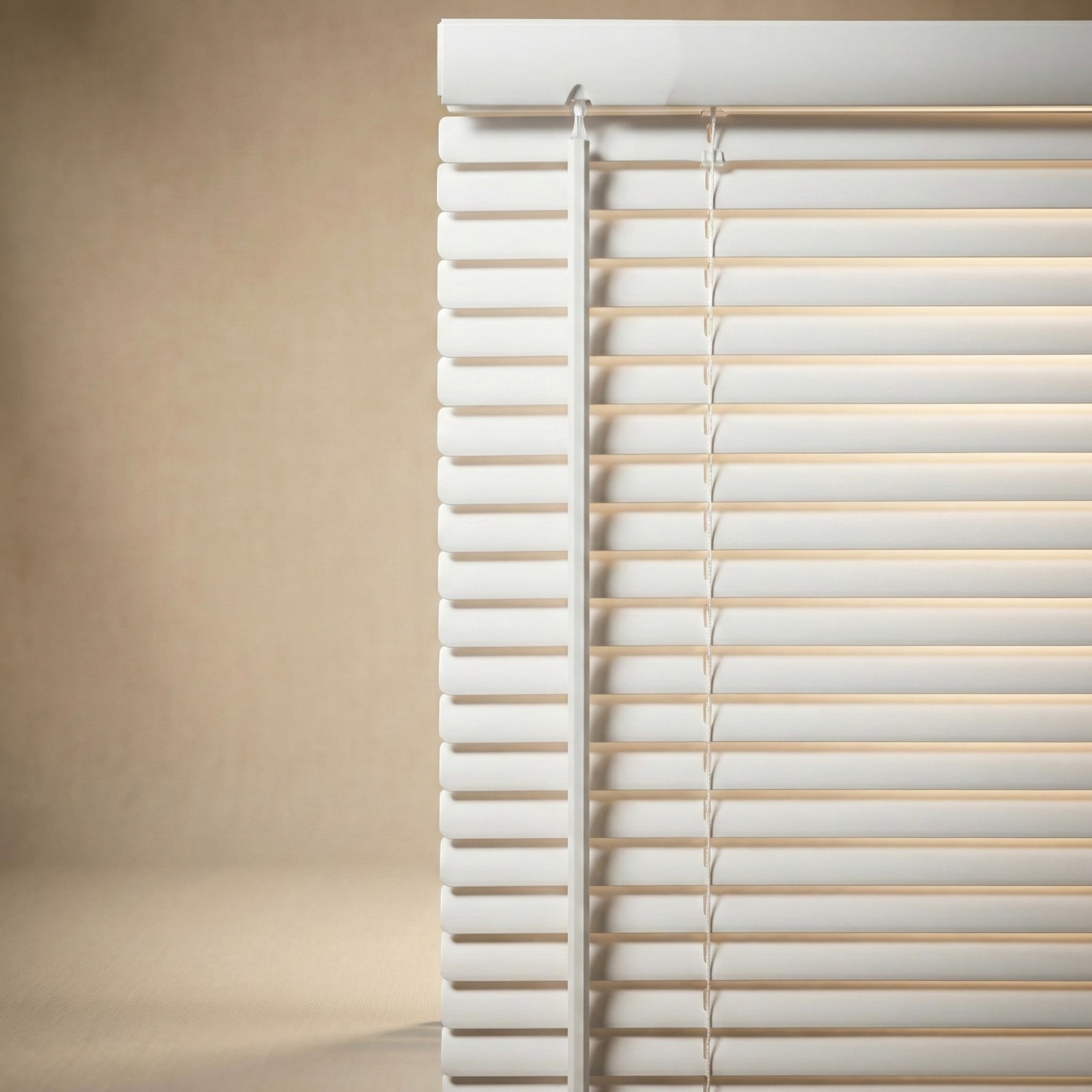 Light Filtering cordless Window Blinds Vinyl Mini Blinds 1″ White 23-70 in Wide