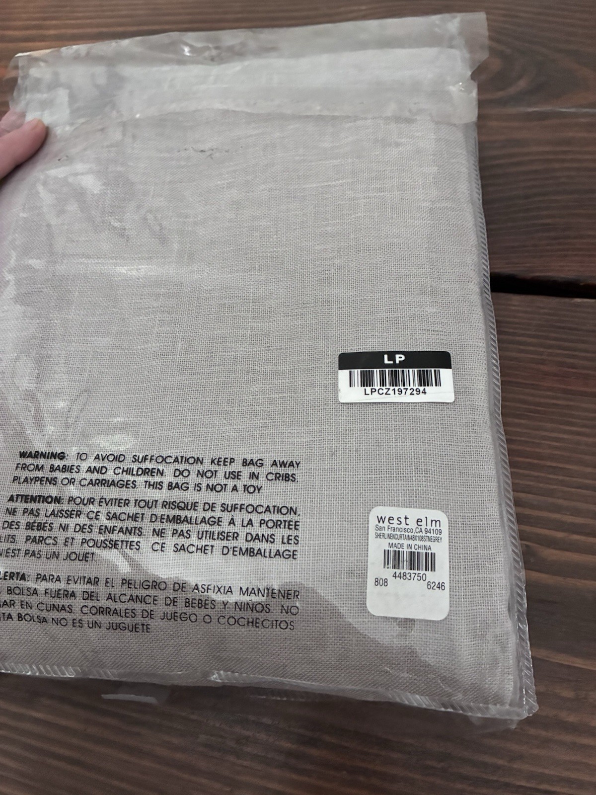 West Elm Sheer Linen Curtain Stone Grey 48×108 Single Panel NWT Hidden Tabs New