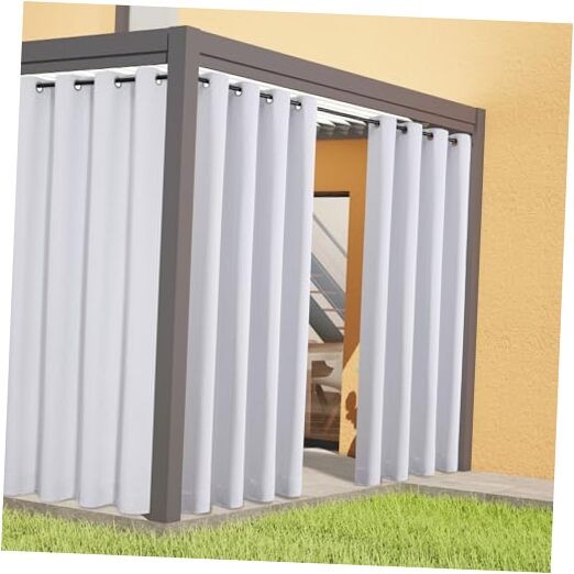 Outdoor Curtains for Patio Waterproof – 52″W x 96″L (Pack of 2) White