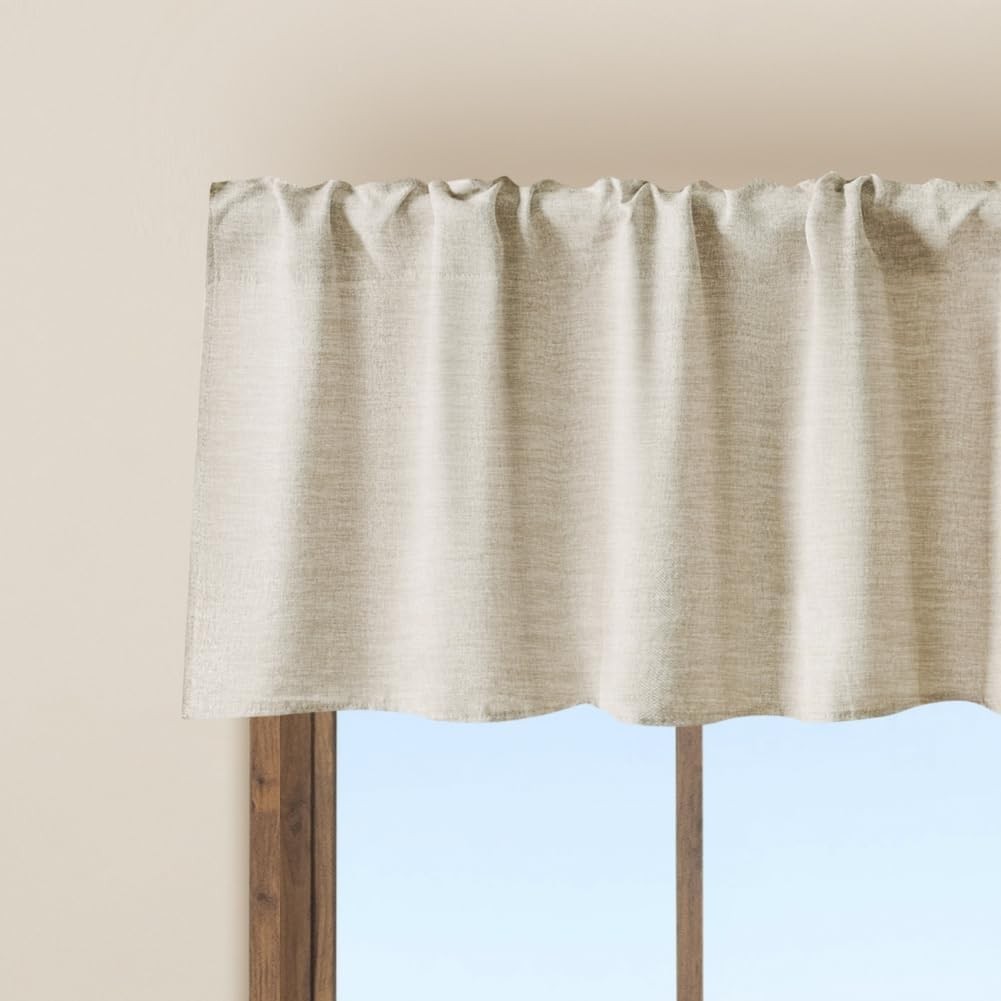 2 Pack Burlap Window Valances 16″ x 56″ Farmhouse Style Window Treatment Decor