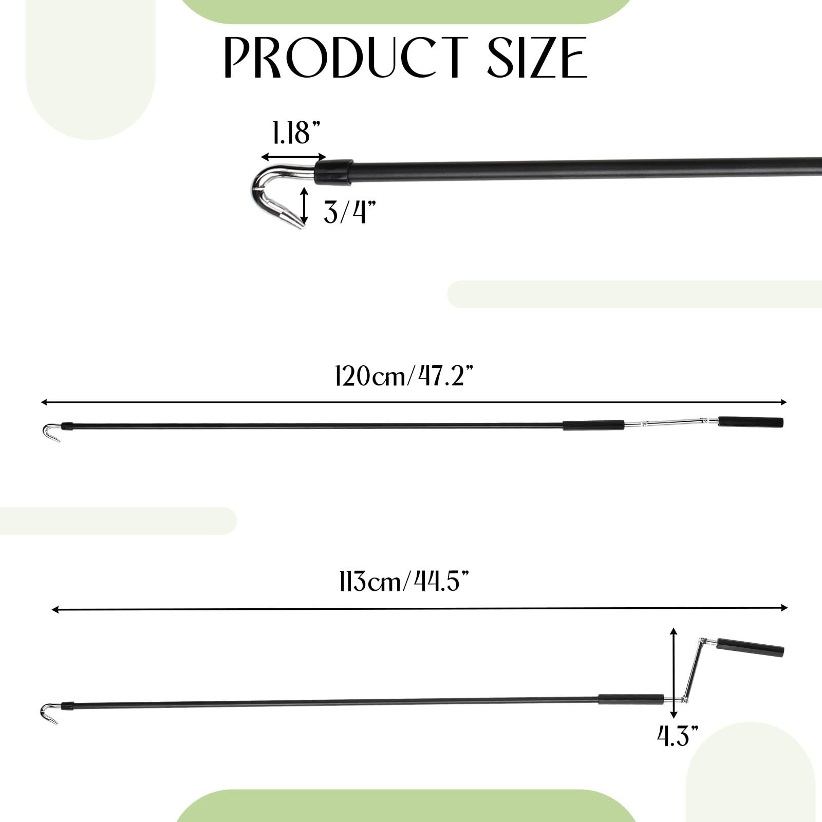 Exterior Roller Shade Universal Crank Wand Replacement Metal Crank Wand Teles…