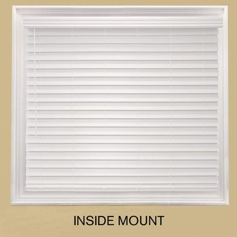Decorators White Cordless Room Darkening 2 ” Faux Wood Blind 59″x64″ 2 PACK