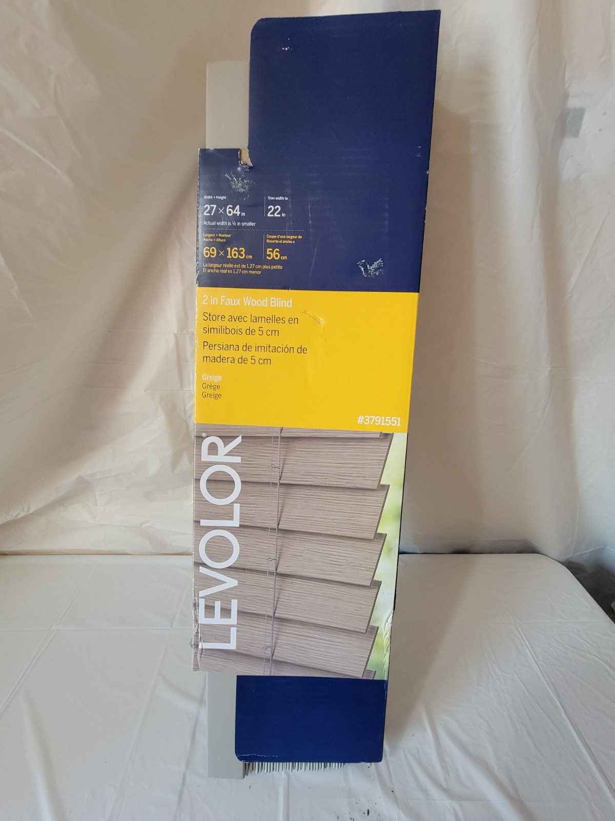LEVOLOR 2-in Slat Width 27-in x 64-in Cordless Gray In Color Horizontal Blinds