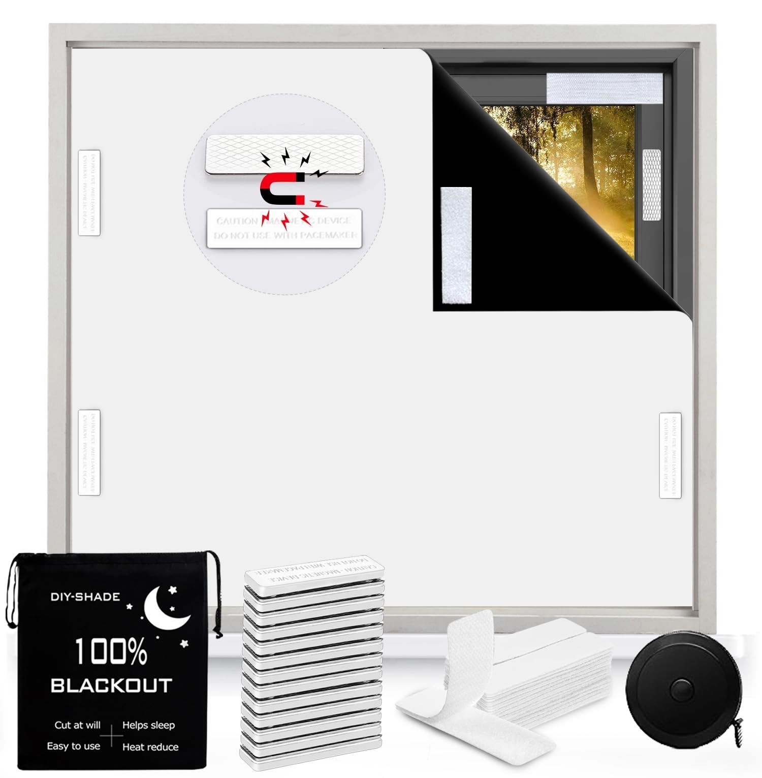 100% Blackout Magnetic Window Cover 118 x 57 Inch – Blackout Curtains