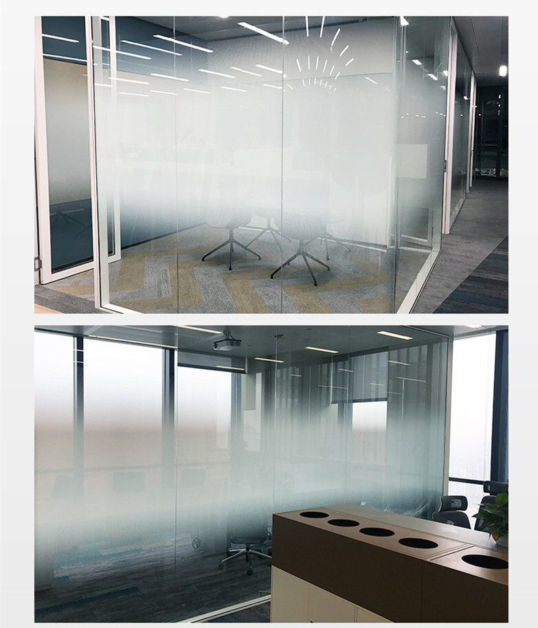 Window Film Gradient White Double Side Dots Sticker Semi-Privacy Vinyls Office