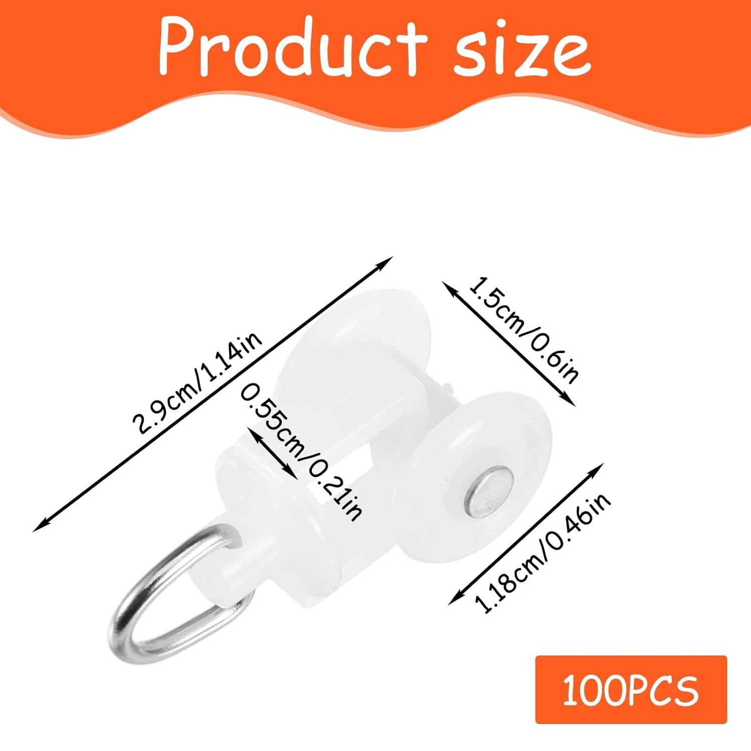 100Pcs Curtain Track Gliders Hooks Rollers Plastic Ceiling Track Runners