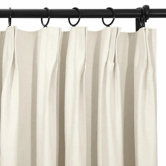 TWOPAGES Lila Thermal Insulated Pleated Curtains Beige (2) 72”Wx108”L NEW