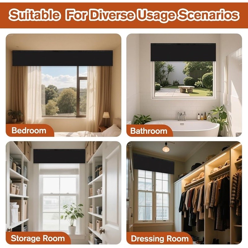 Blackout Curtains Light Blocker Thermal Insulation Self Adhesive Easy Install US